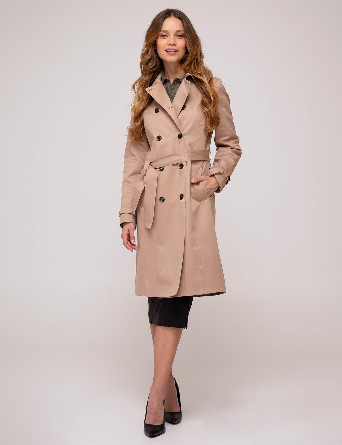 Camel Slim Fit Trençkot