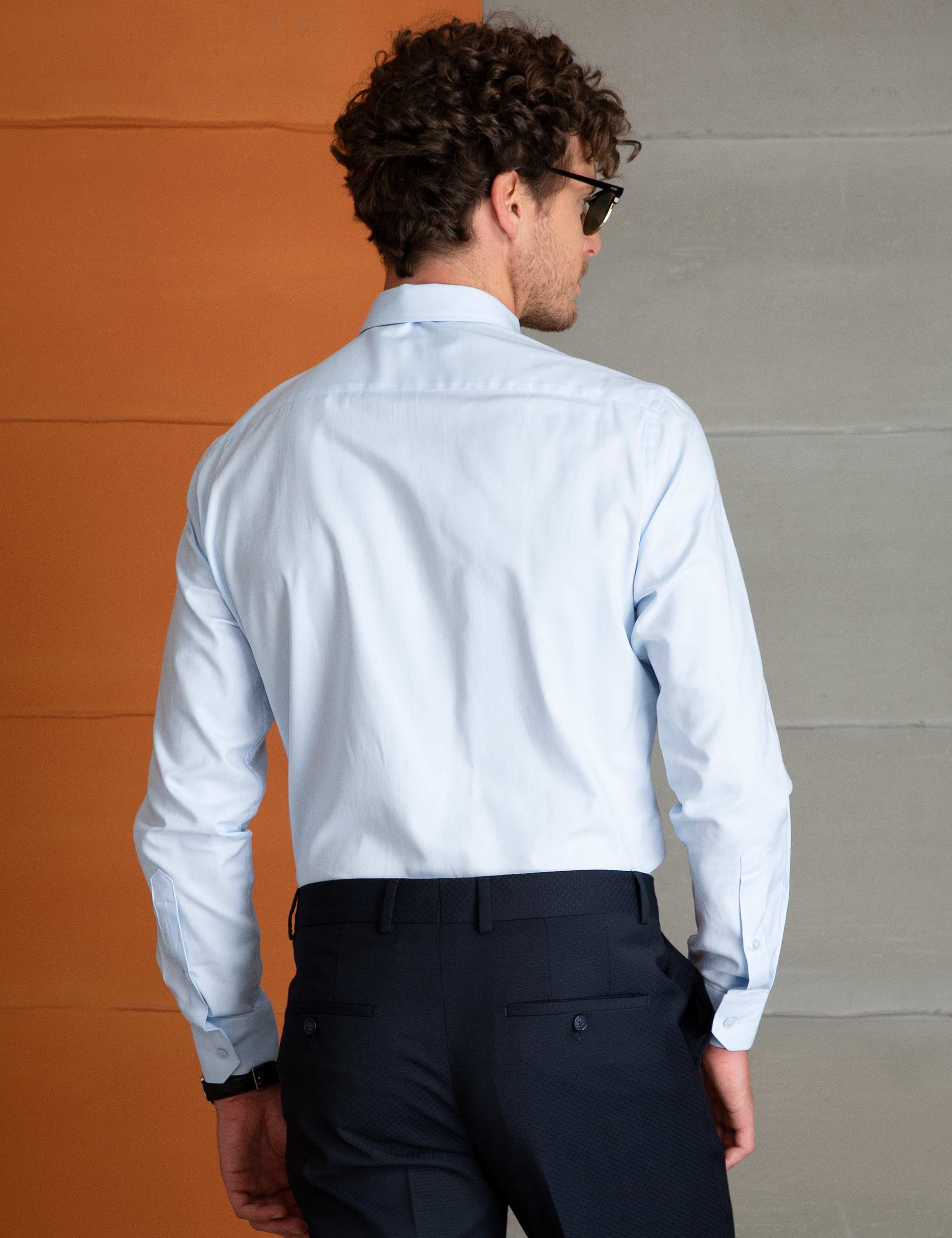 Açık Mavi Slim Fit Gömlek - Image 3