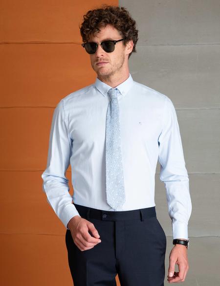 Açık Mavi Slim Fit Gömlek - 50198922008