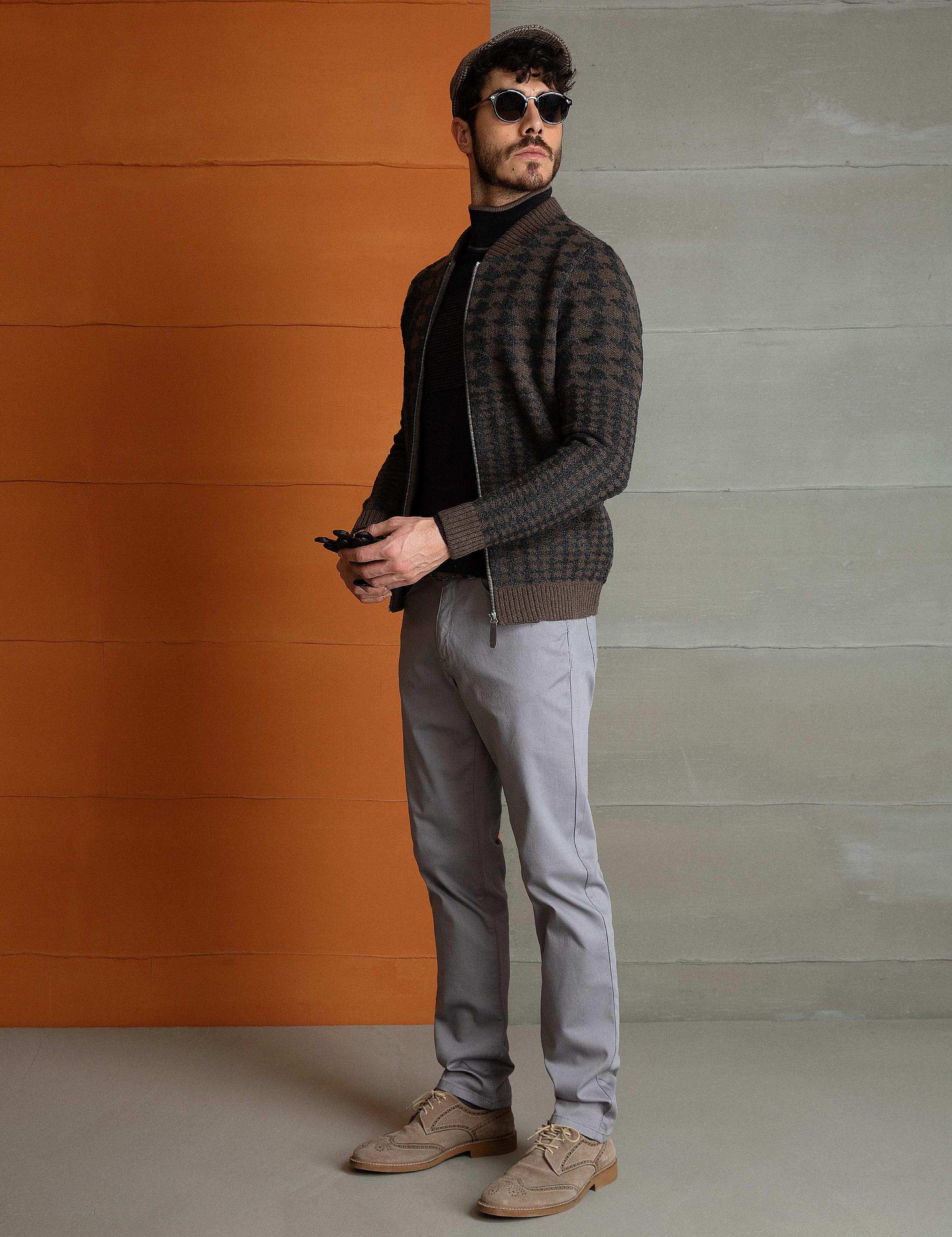 Gri Slim Fit Chino Pantolon
