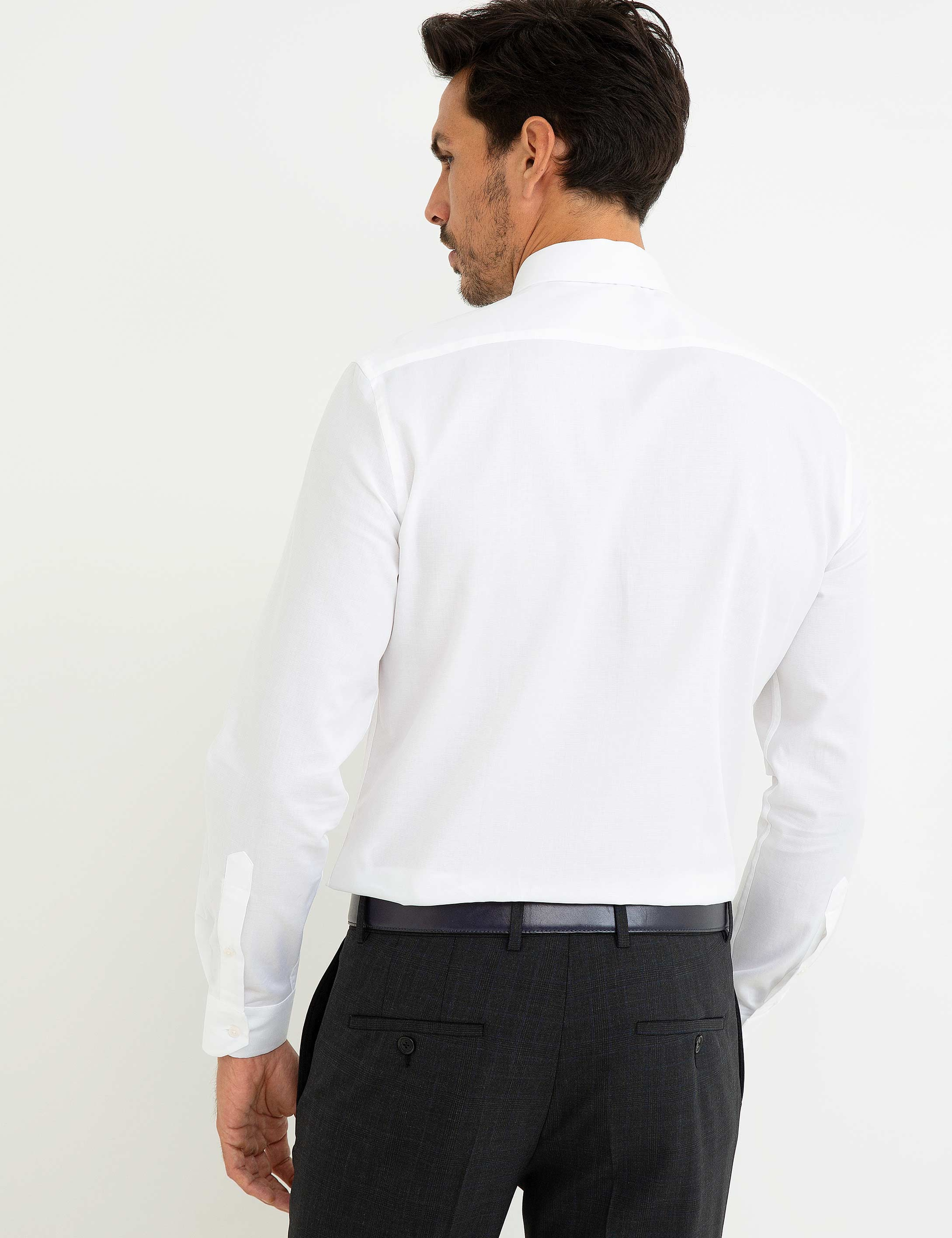 Beyaz Slim Fit Gömlek - Image 3