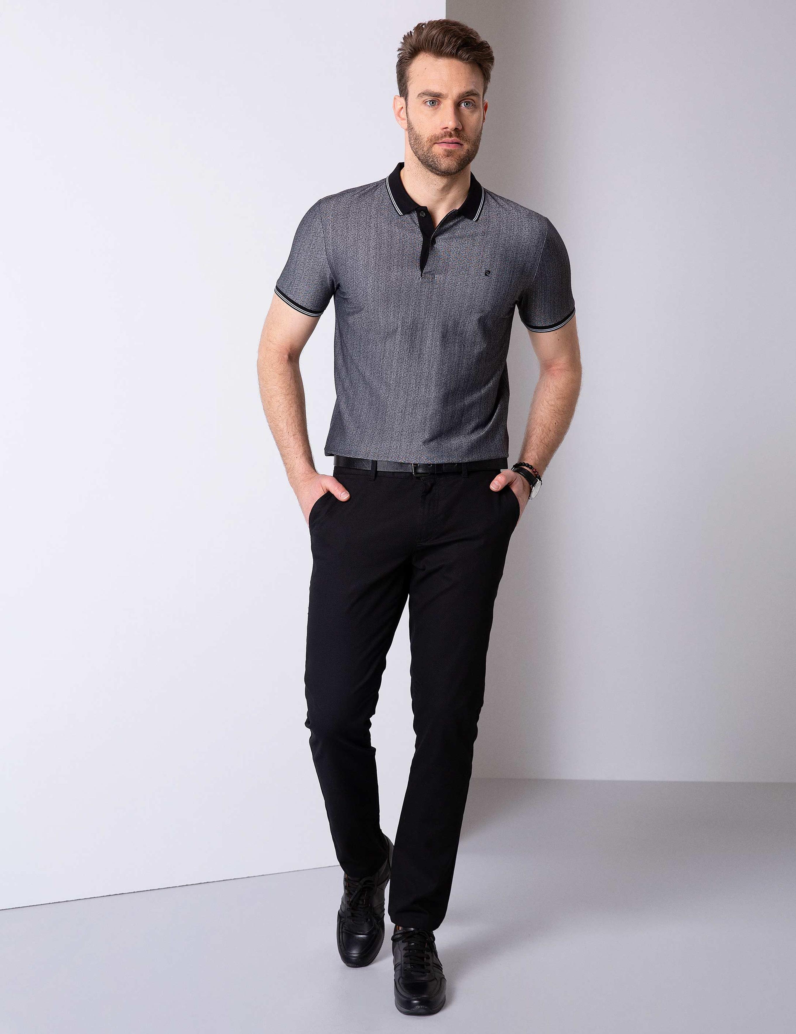 Siyah Slim Fit Polo Yaka T-Shirt