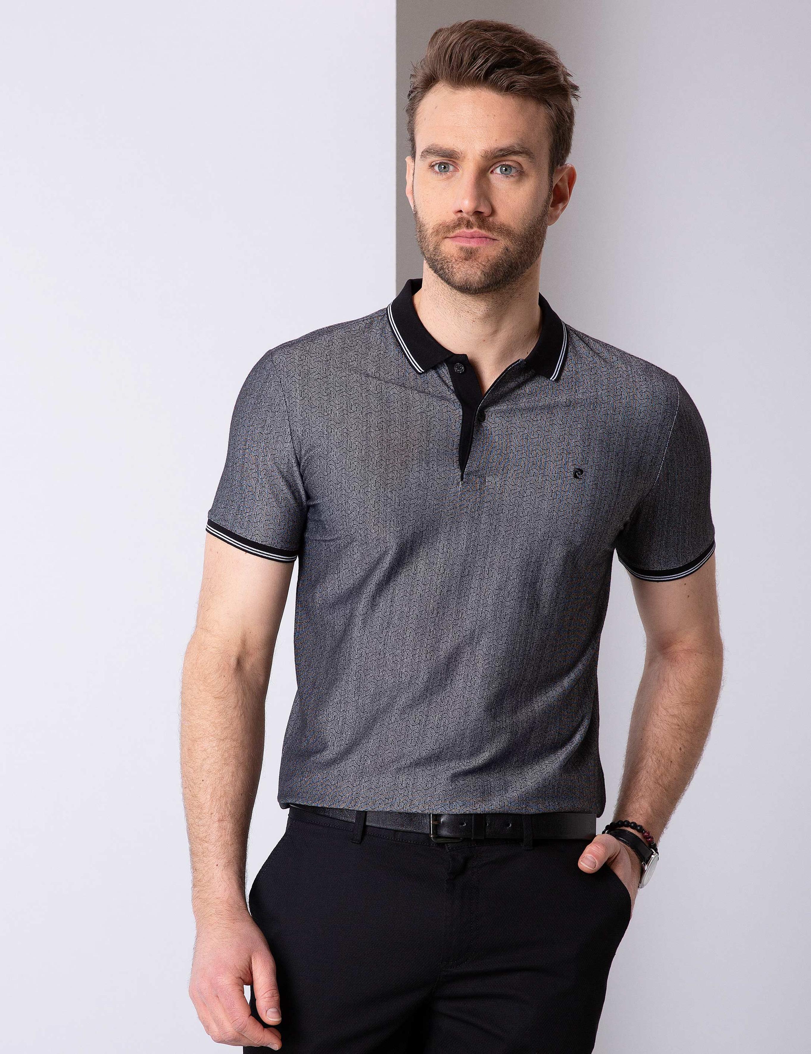 Siyah Slim Fit Polo Yaka T-Shirt