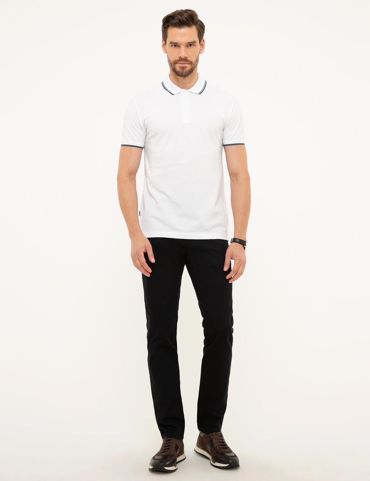 Beyaz Slim Fit Polo Yaka T-Shirt - 50199331006