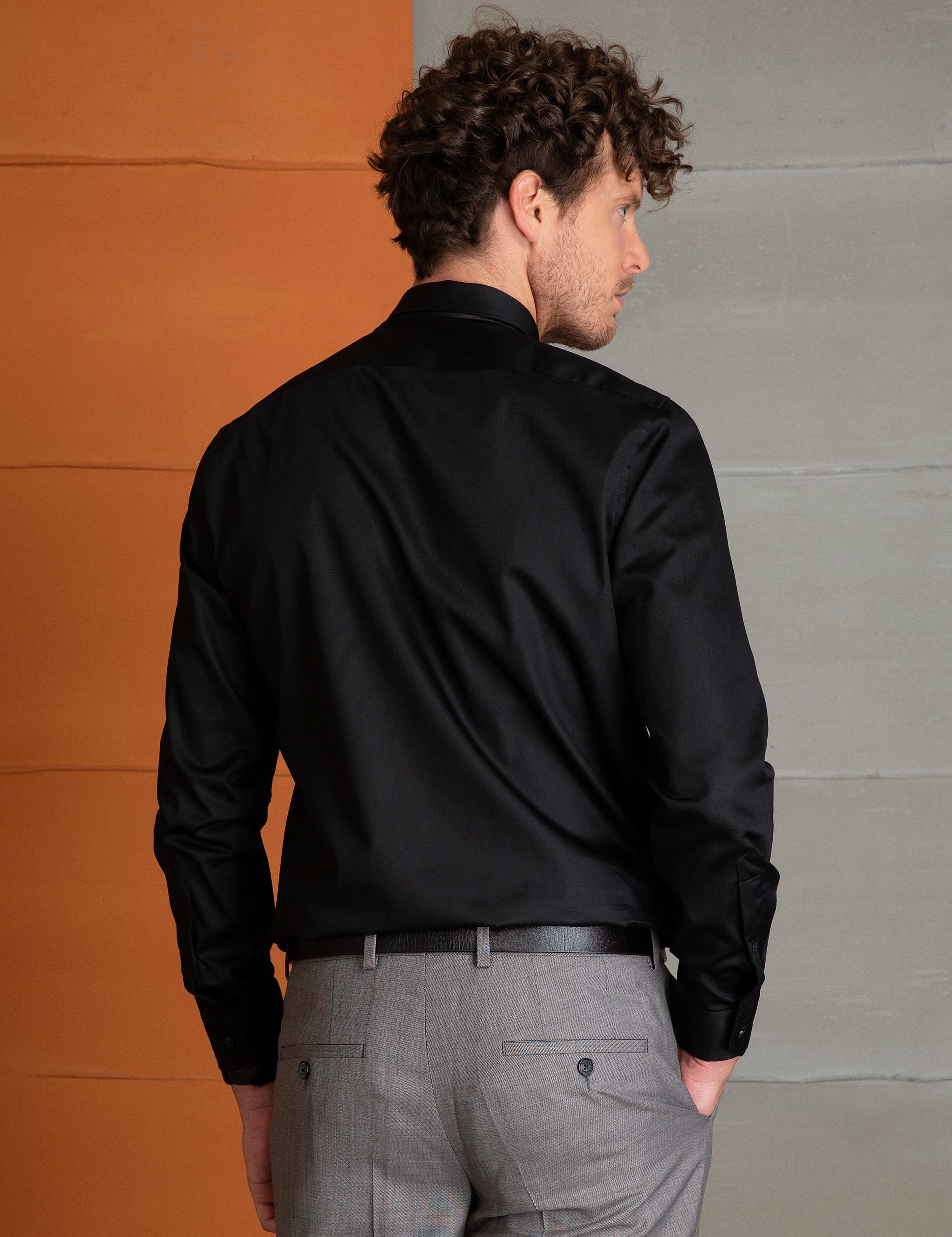 Siyah Slim Fit Gömlek - Image 3