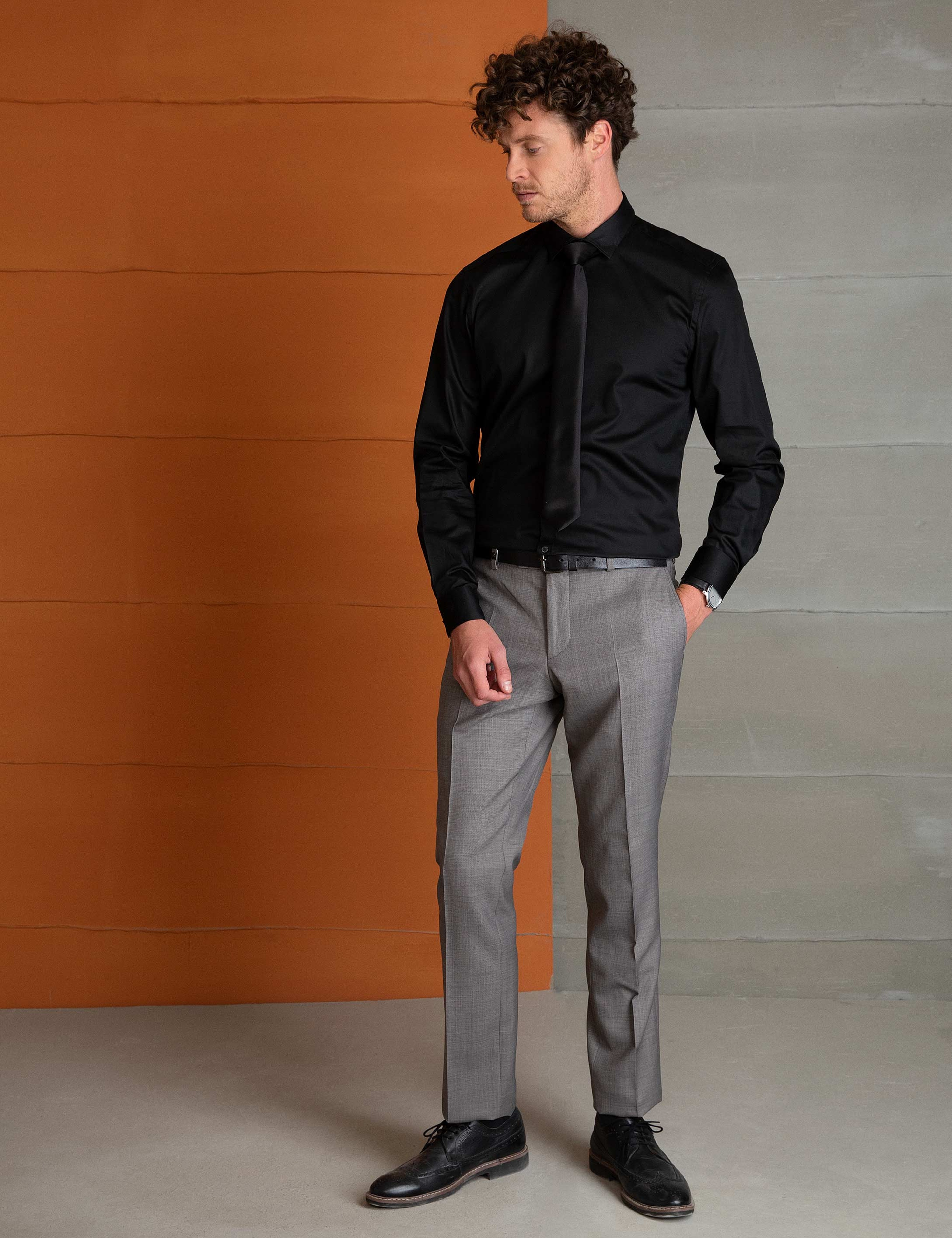 Siyah Slim Fit Gömlek - Image 1