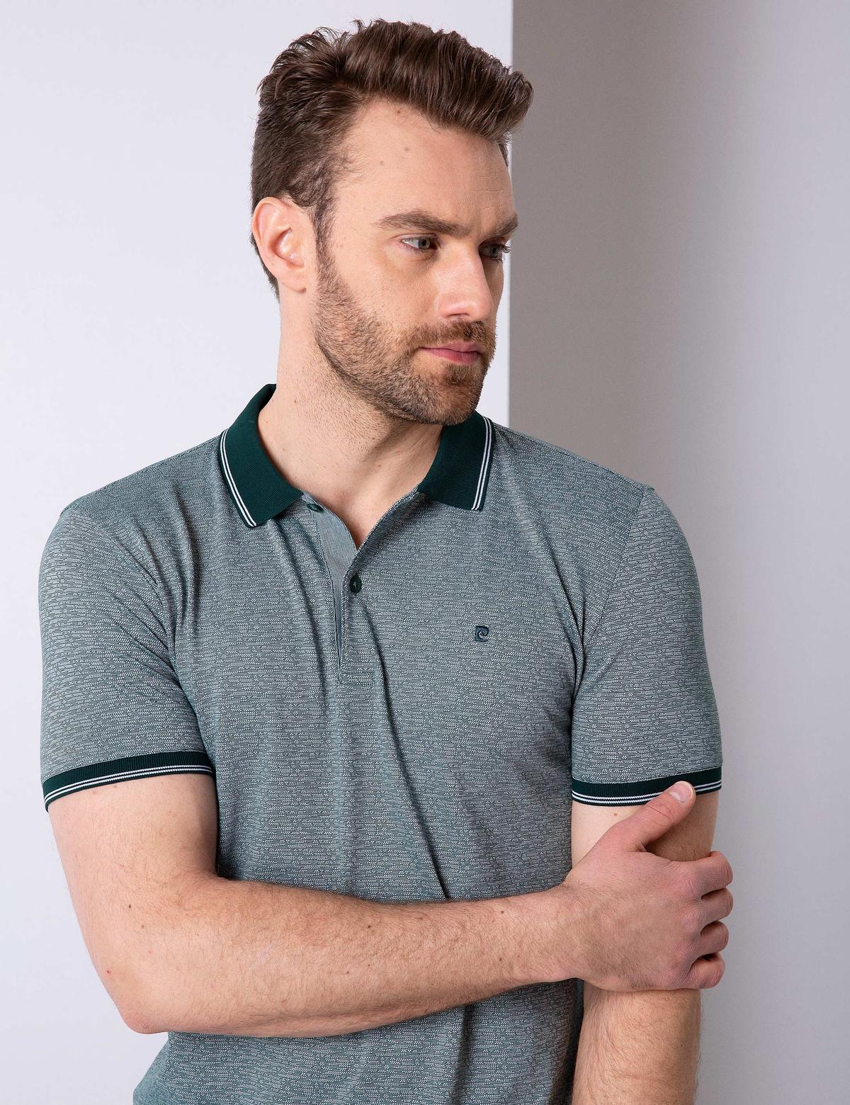 Koyu Yeşil Slim Fit Polo Yaka T-Shirt