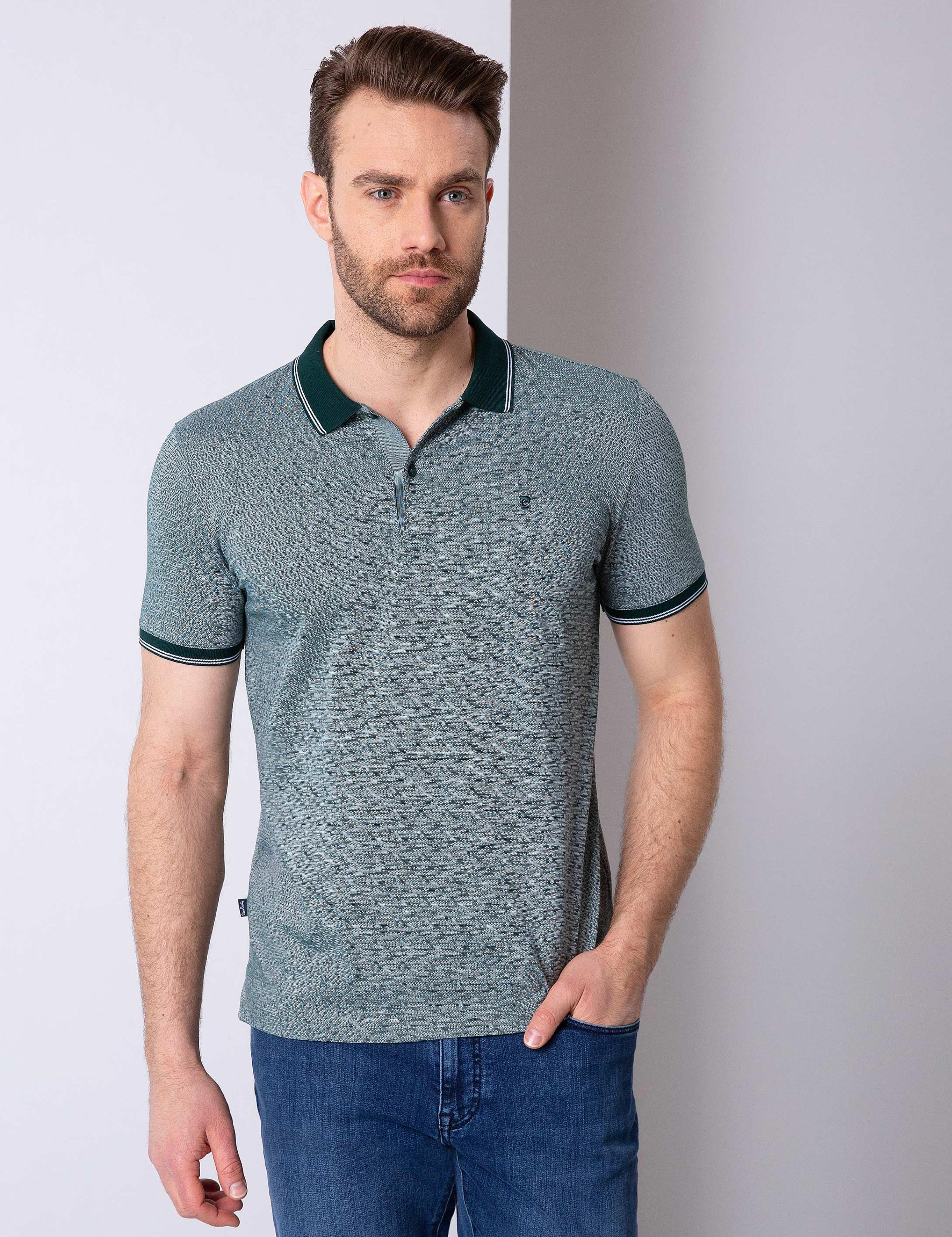 Koyu Yeşil Slim Fit Polo Yaka T-Shirt