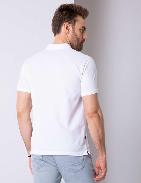 Beyaz Slim Fit Polo Yaka Basic Tişört - 50199338001