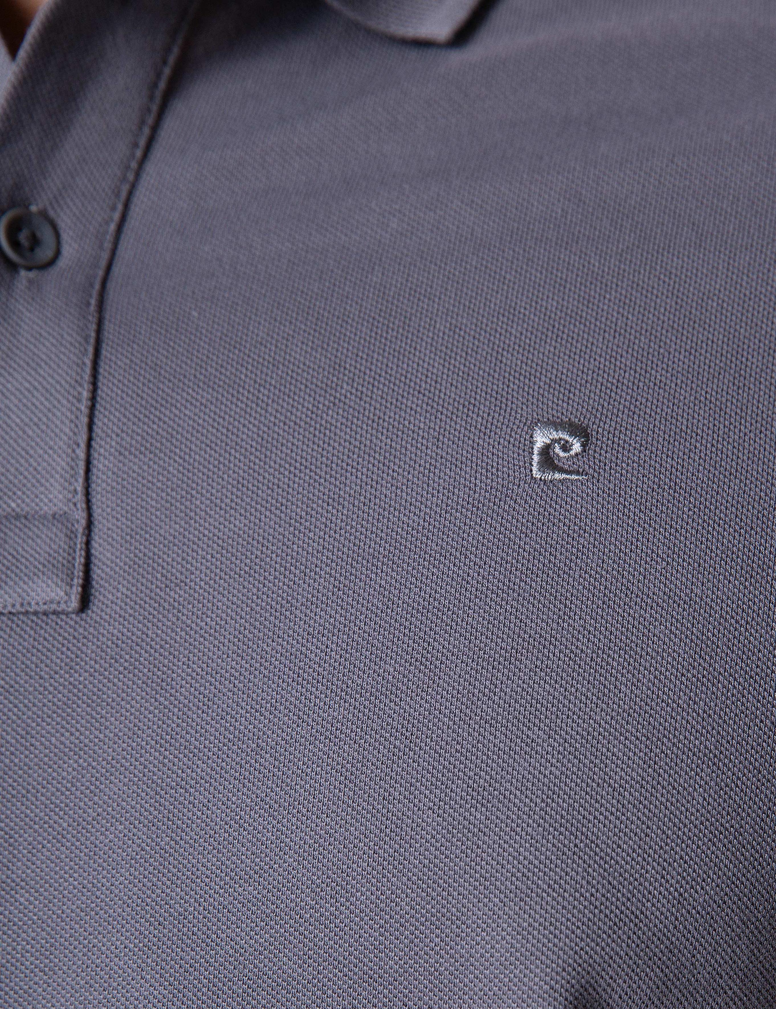 Koyu Gri Slim Fit Basic Polo Yaka T-Shirt