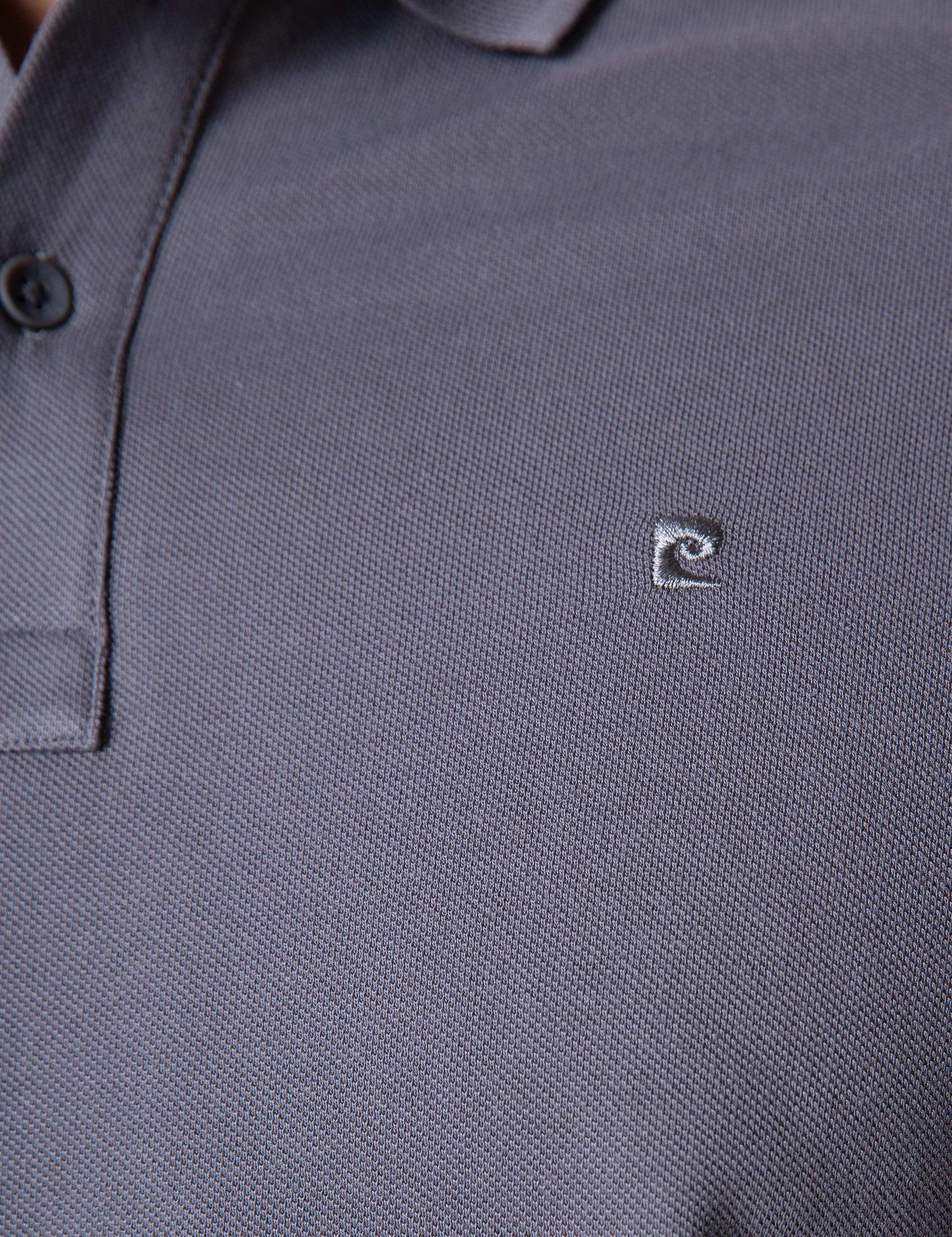 Koyu Gri Slim Fit Basic Polo Yaka T-Shirt - Image 4