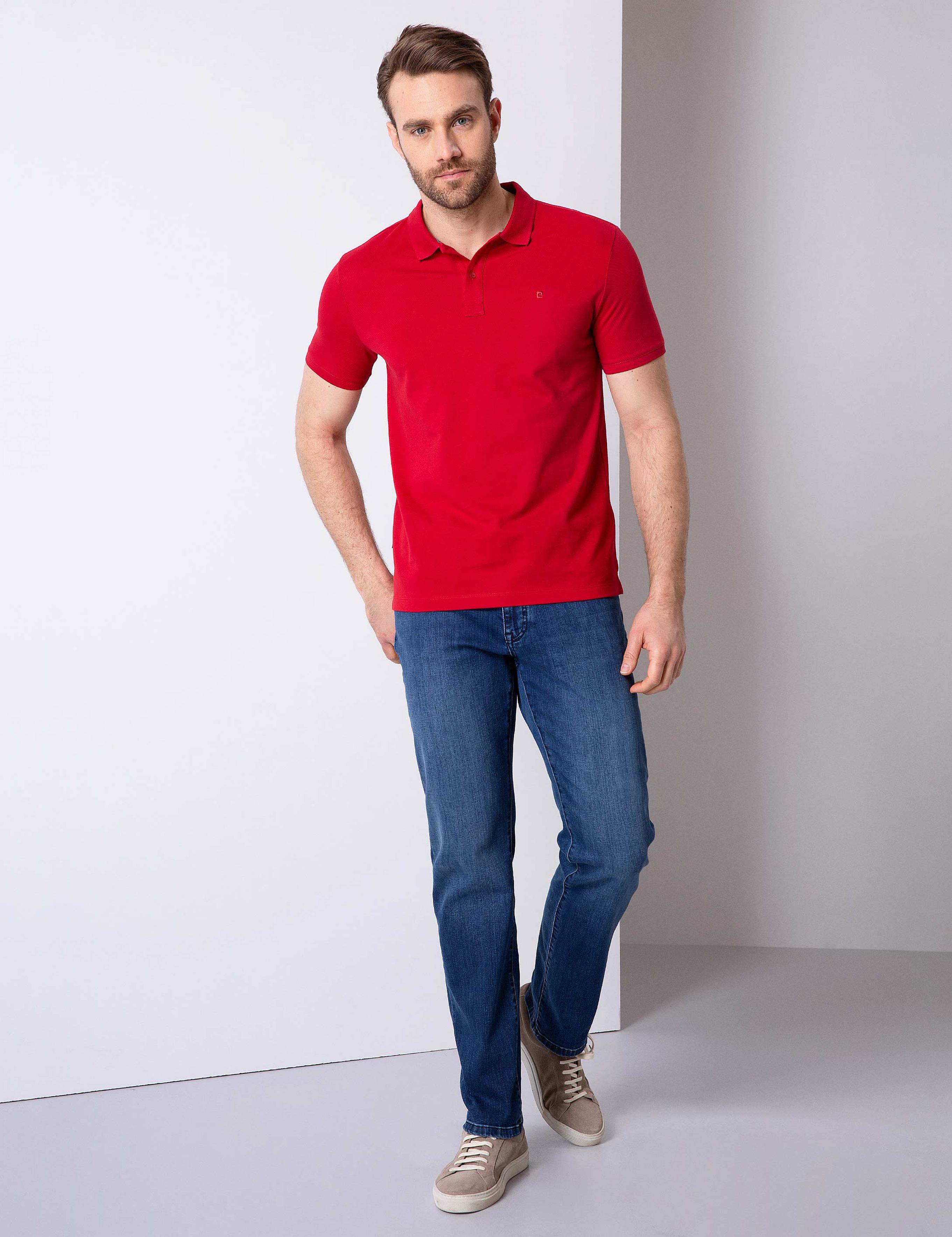 Kırmızı Slim Fit Basic Polo Yaka T-Shirt