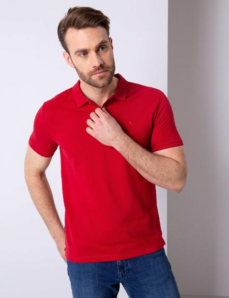 Kırmızı Slim Fit Basic Polo Yaka T-Shirt - 50199338087