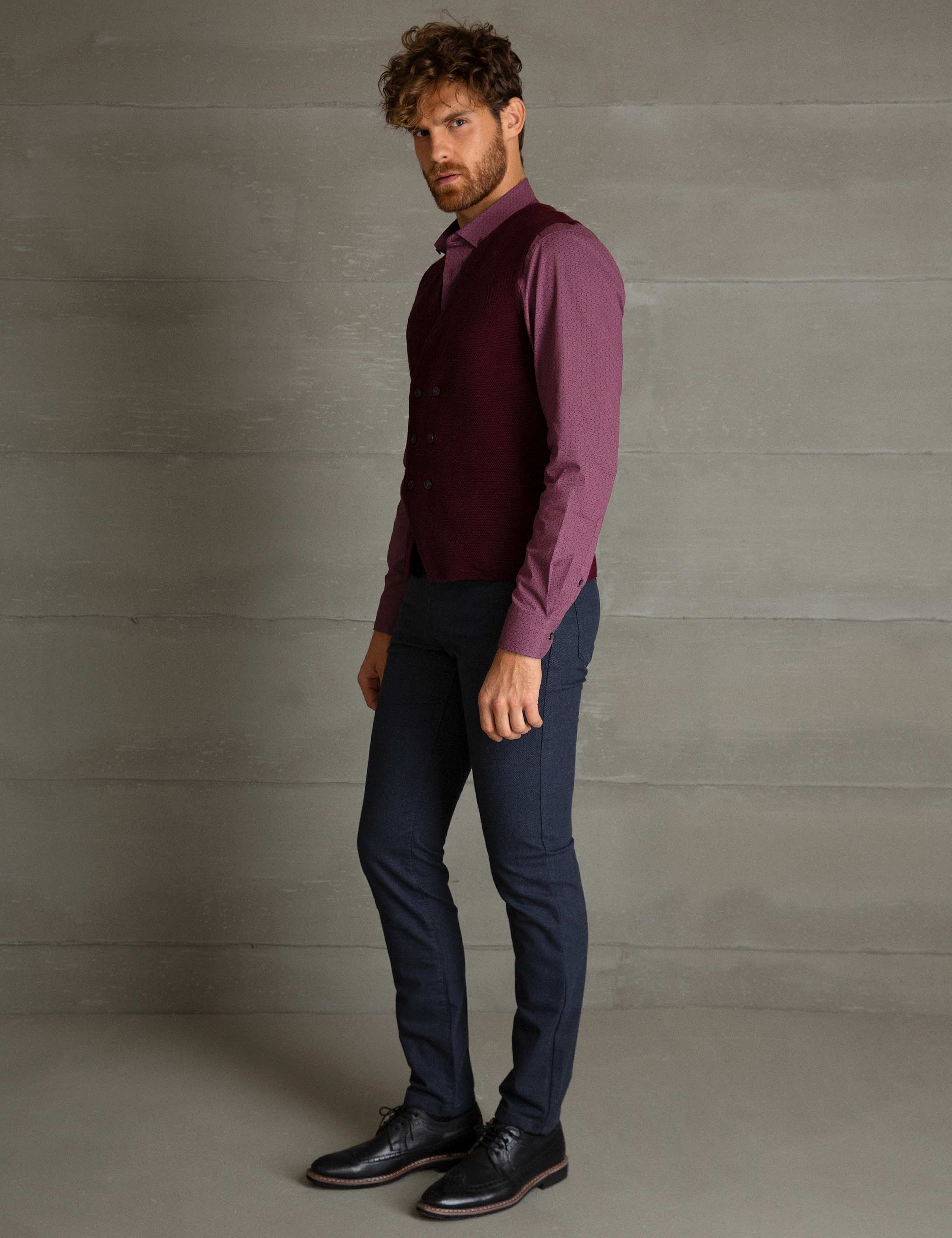 Lacivert Slim Fit Chino Pantolon