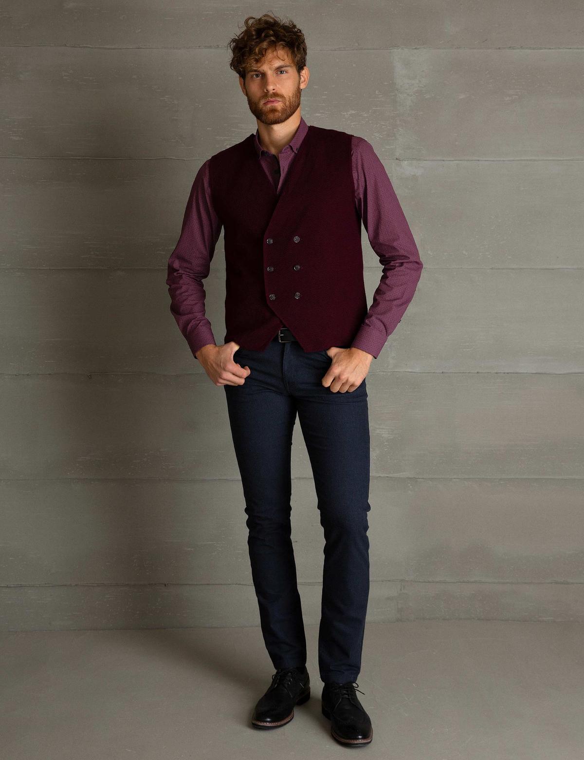 Lacivert Slim Fit Chino Pantolon