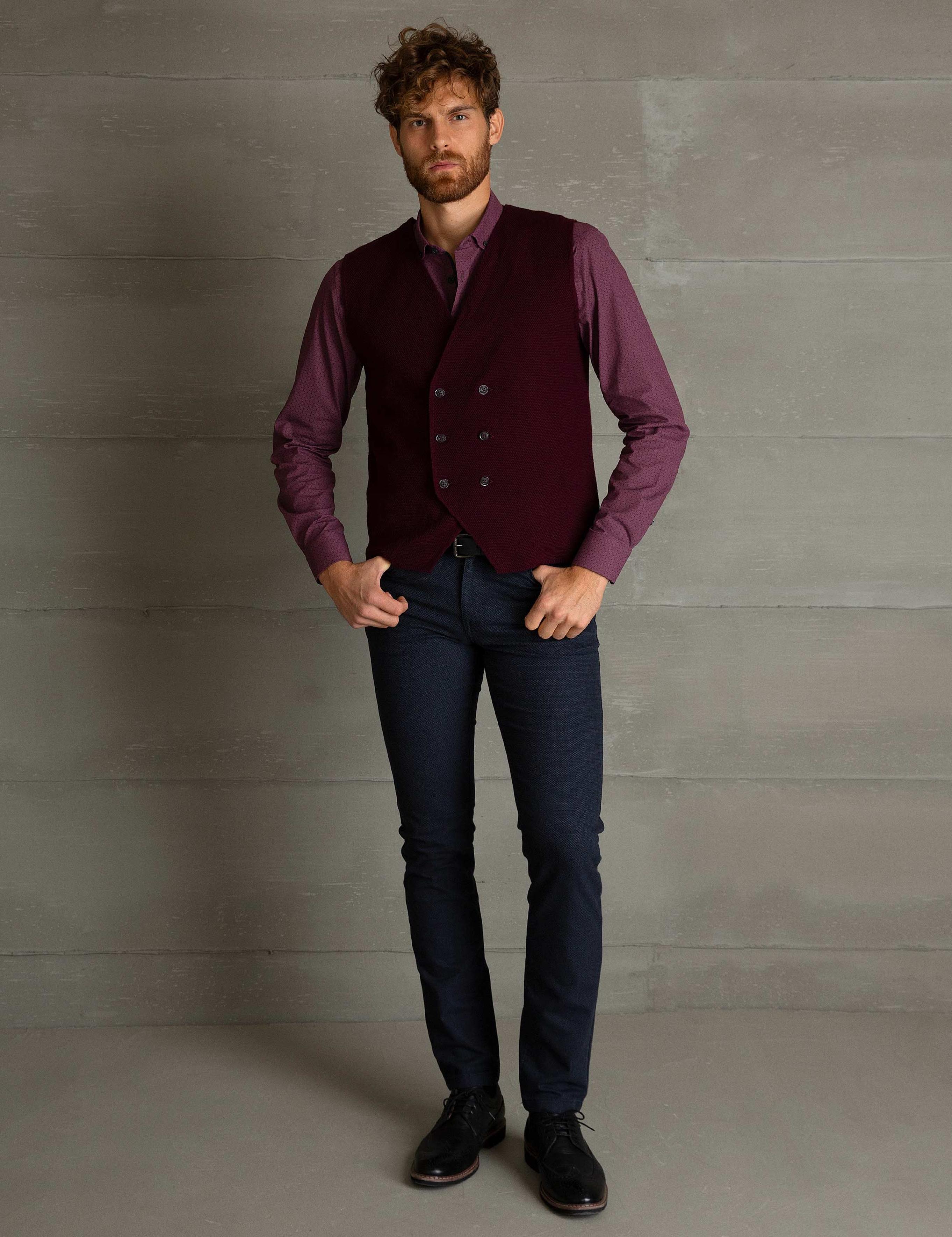 Lacivert Slim Fit Chino Pantolon