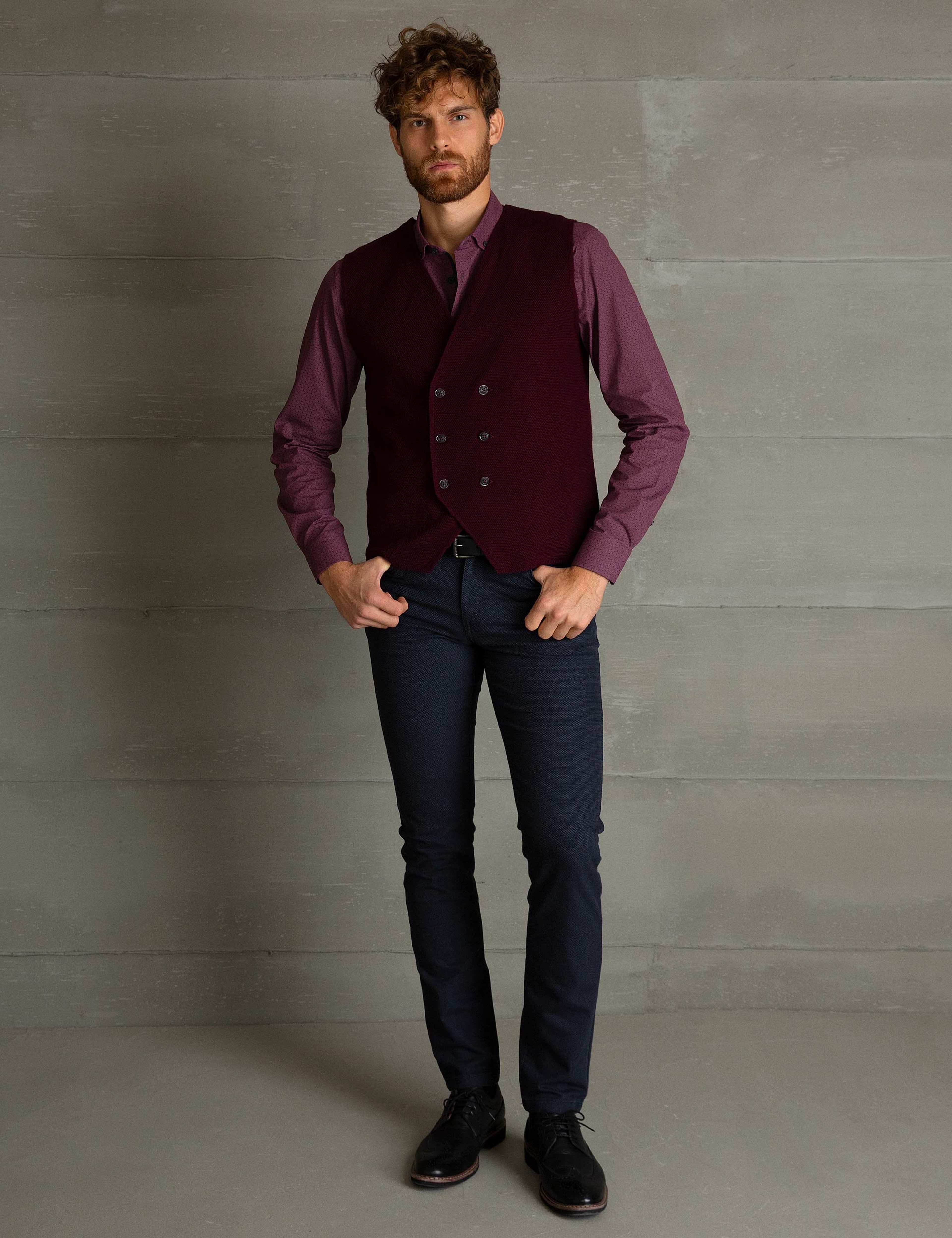 Lacivert Slim Fit Chino Pantolon - Image 1