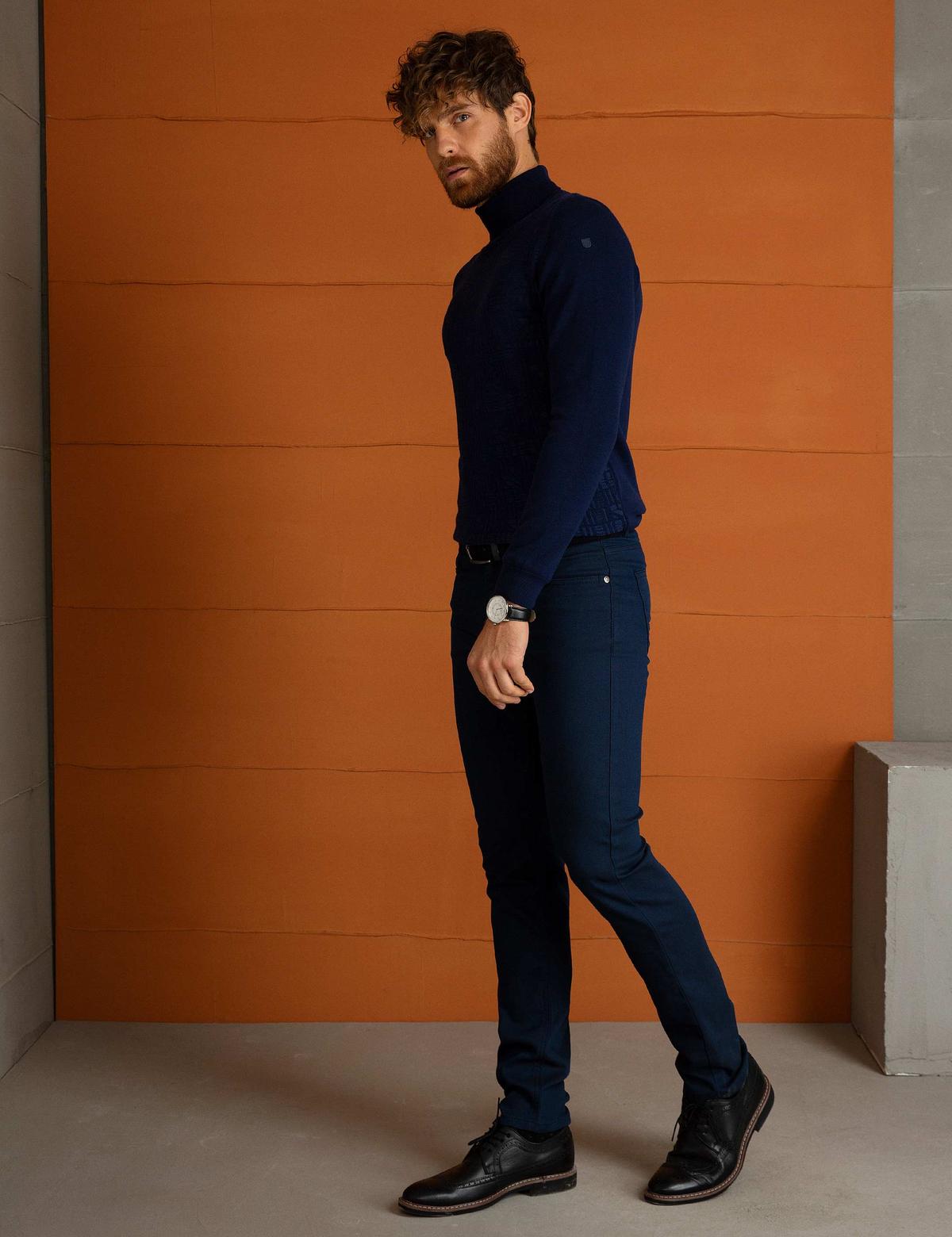 Lacivert Slim Fit Chino Pantolon - 50199468021