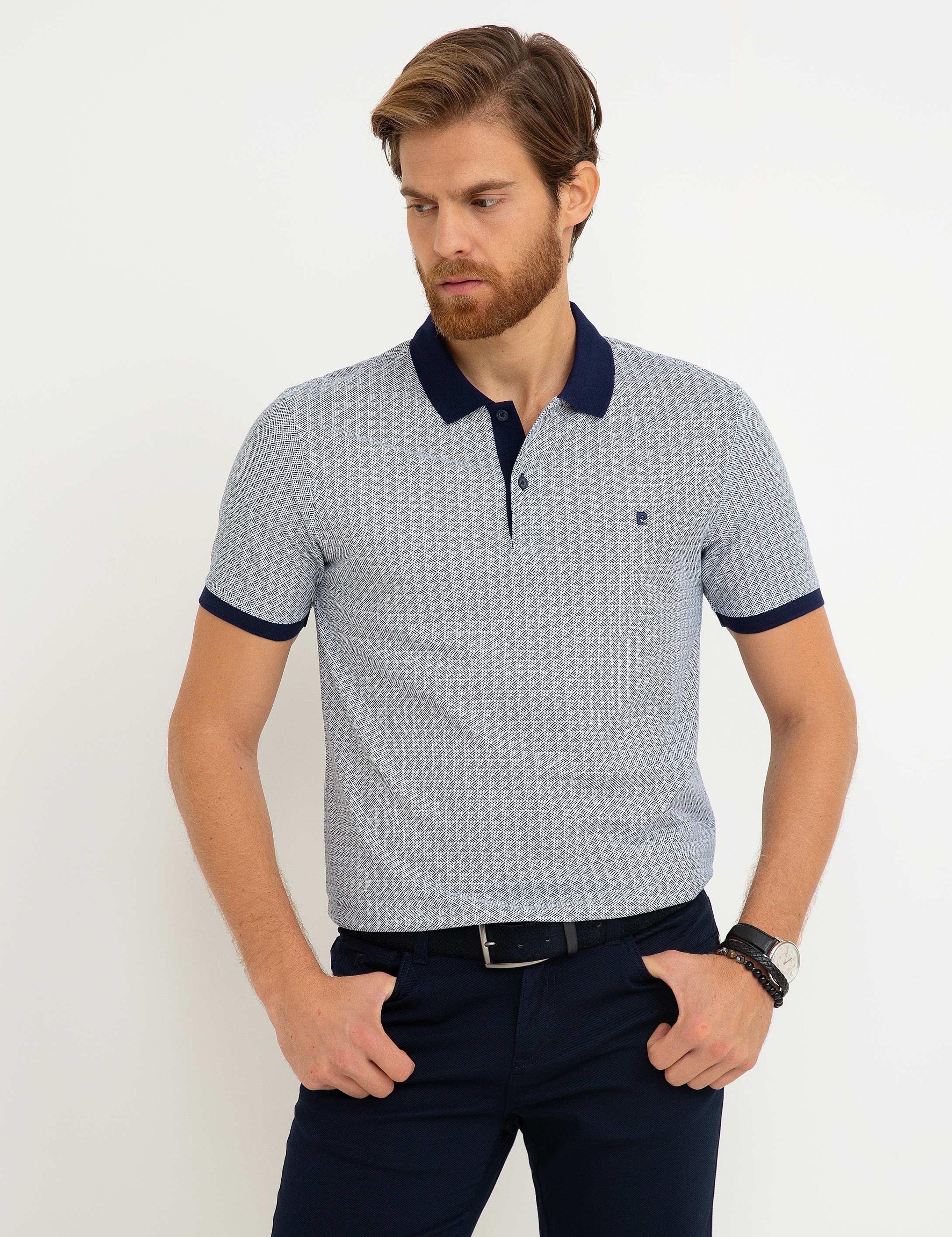 Lacivert Slim Fit Polo Yaka T-Shirt
