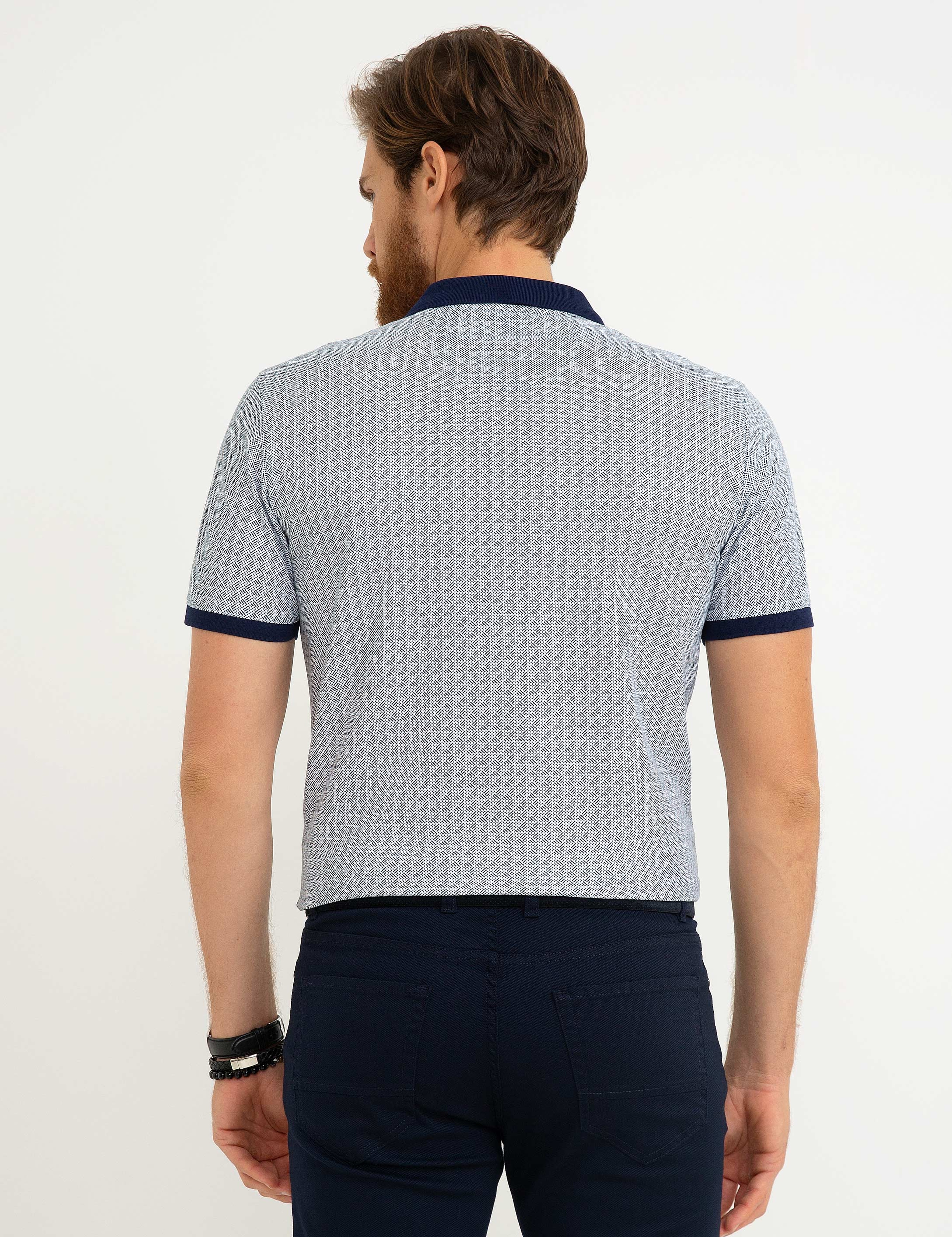 Lacivert Slim Fit Polo Yaka T-Shirt - Image 3