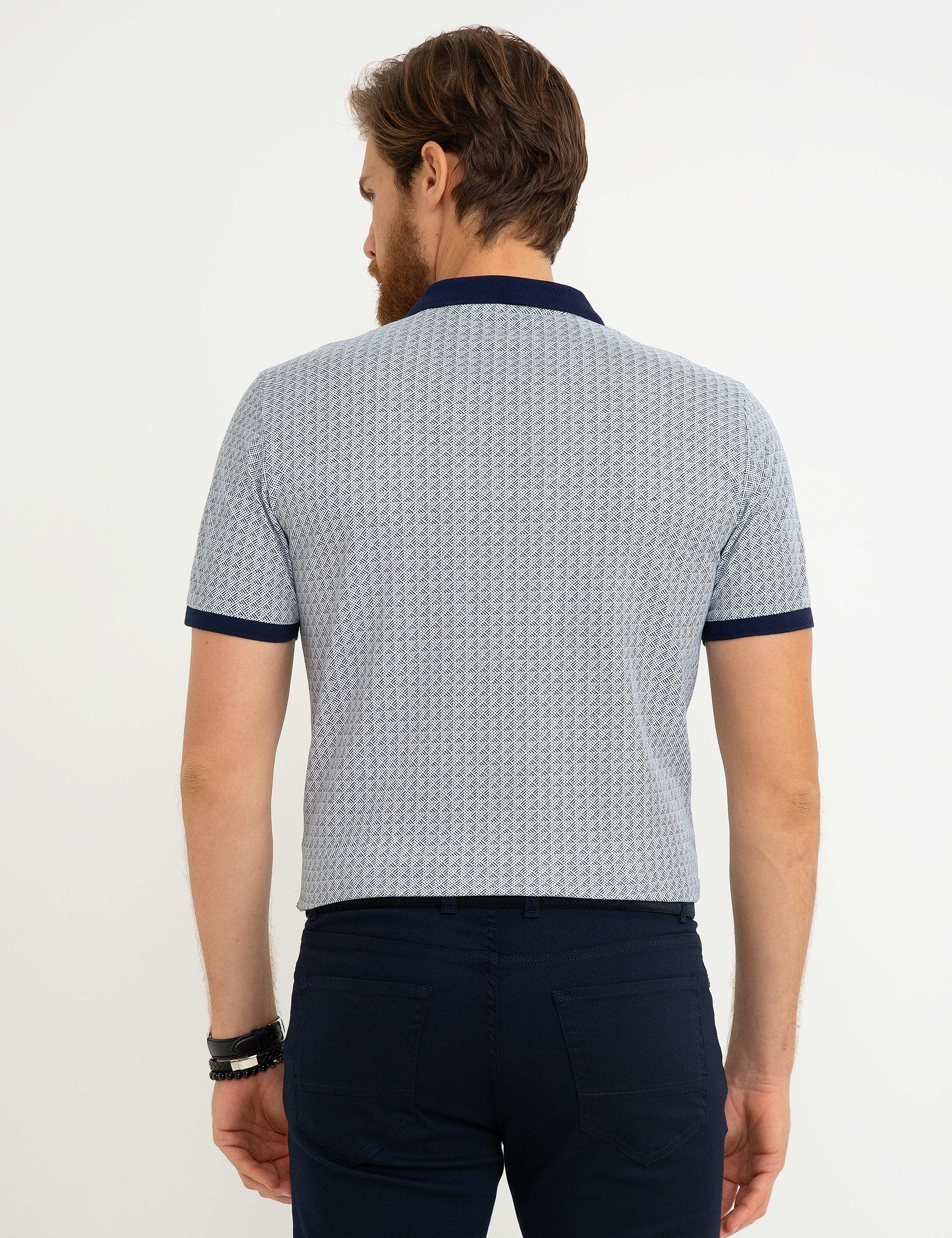 Lacivert Slim Fit Polo Yaka T-Shirt