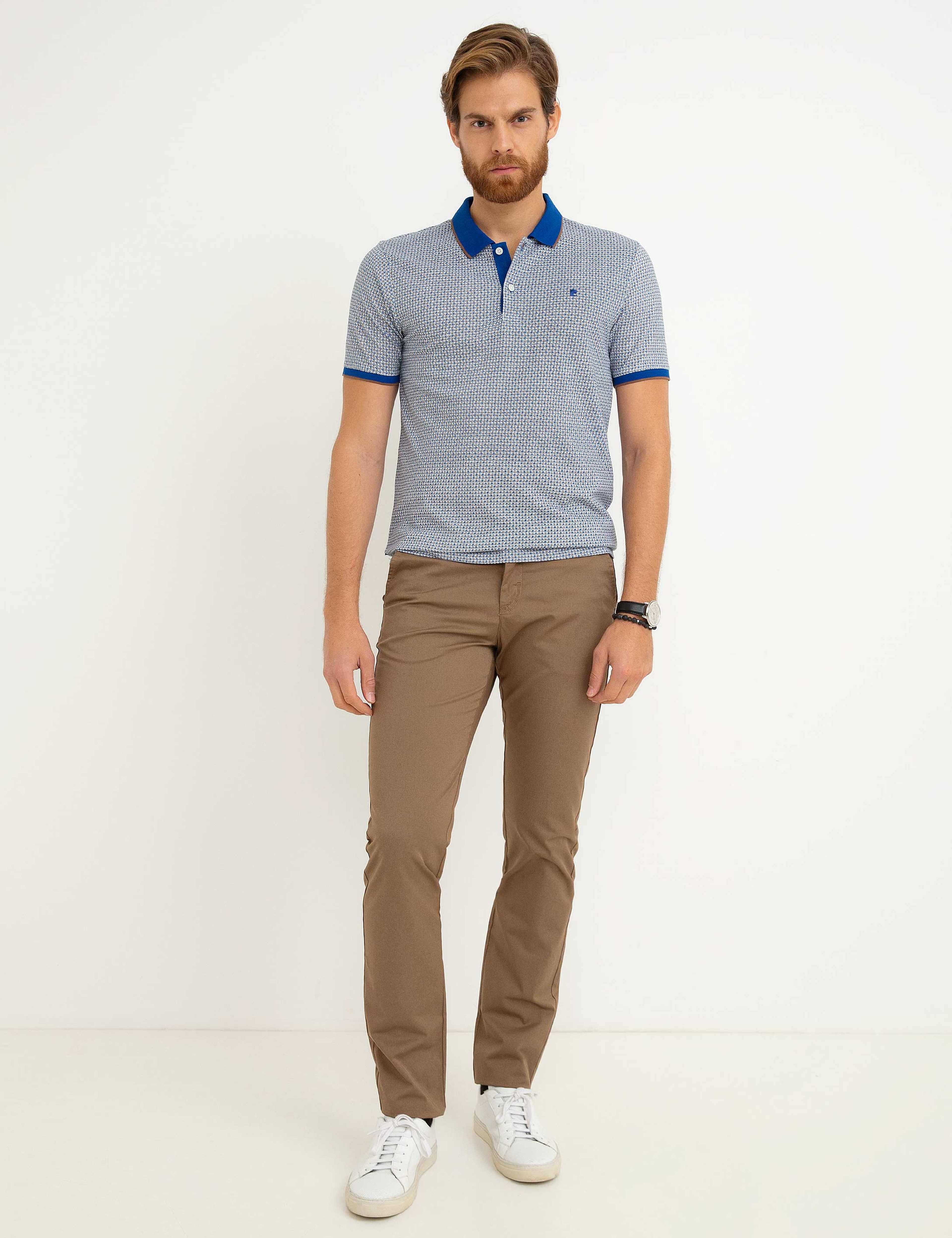 Lacivert Slim Fit Polo Yaka T-Shirt - Image 1