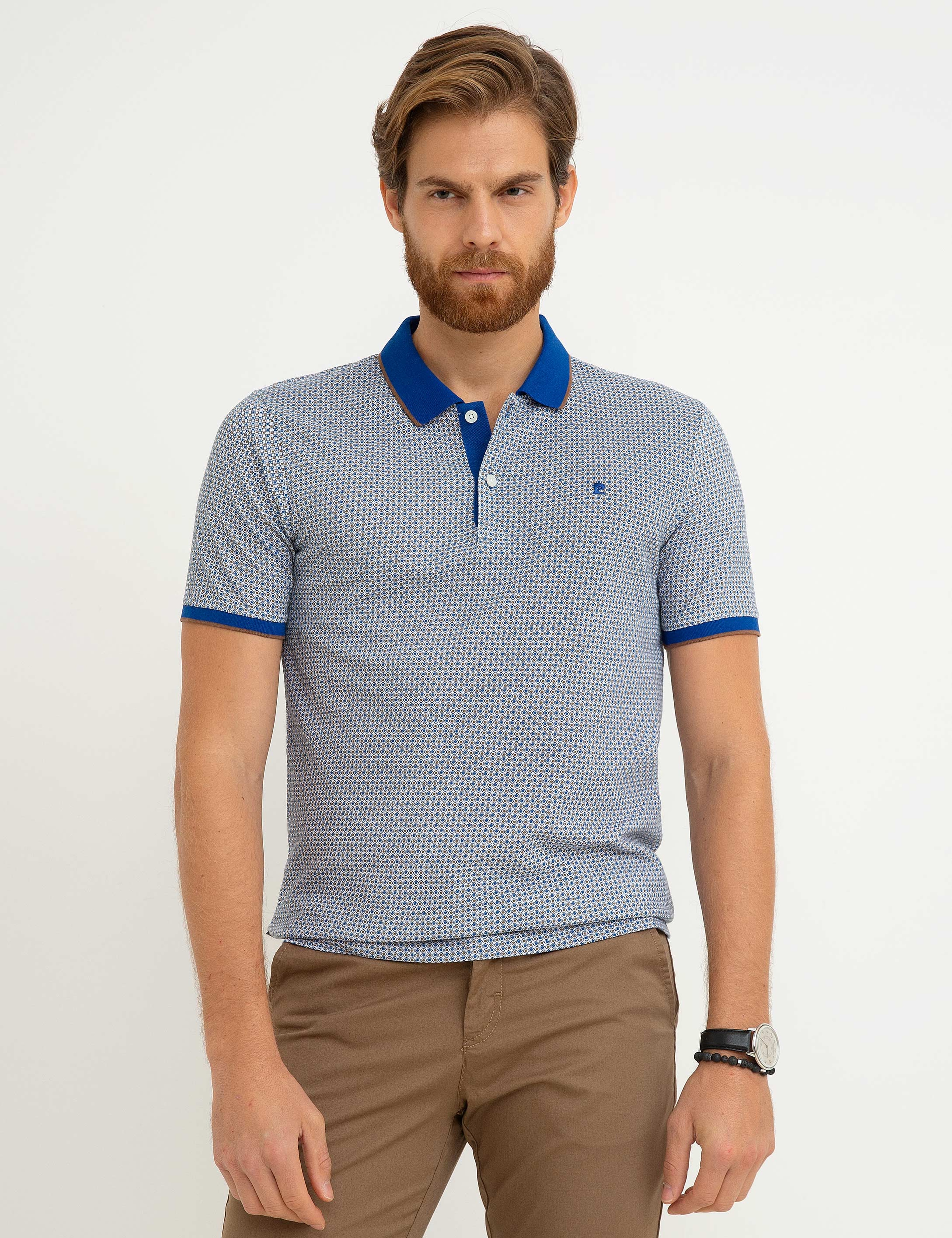 Lacivert Slim Fit Polo Yaka T-Shirt