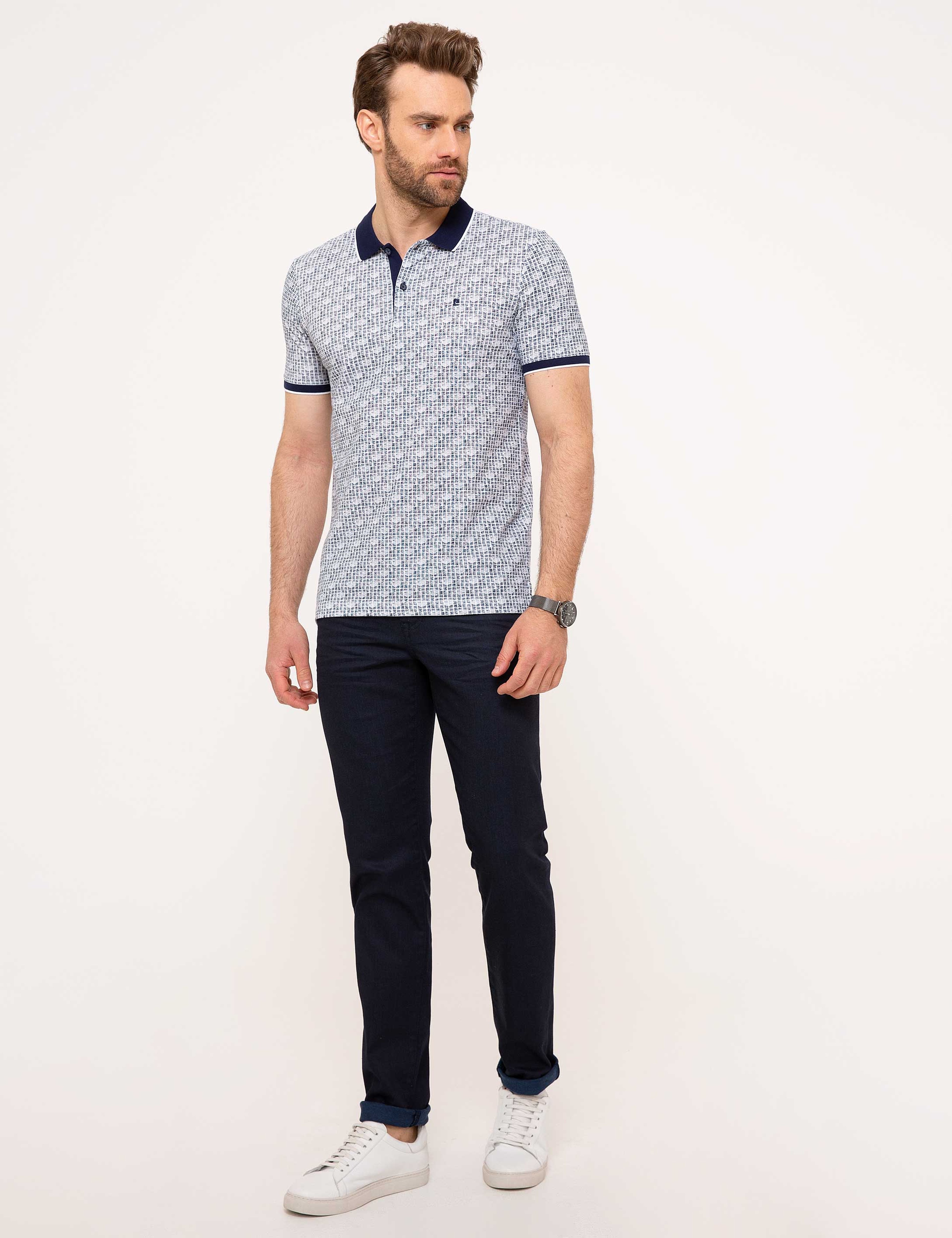 Lacivert Slim Fit Polo Yaka T-Shirt - Image 4