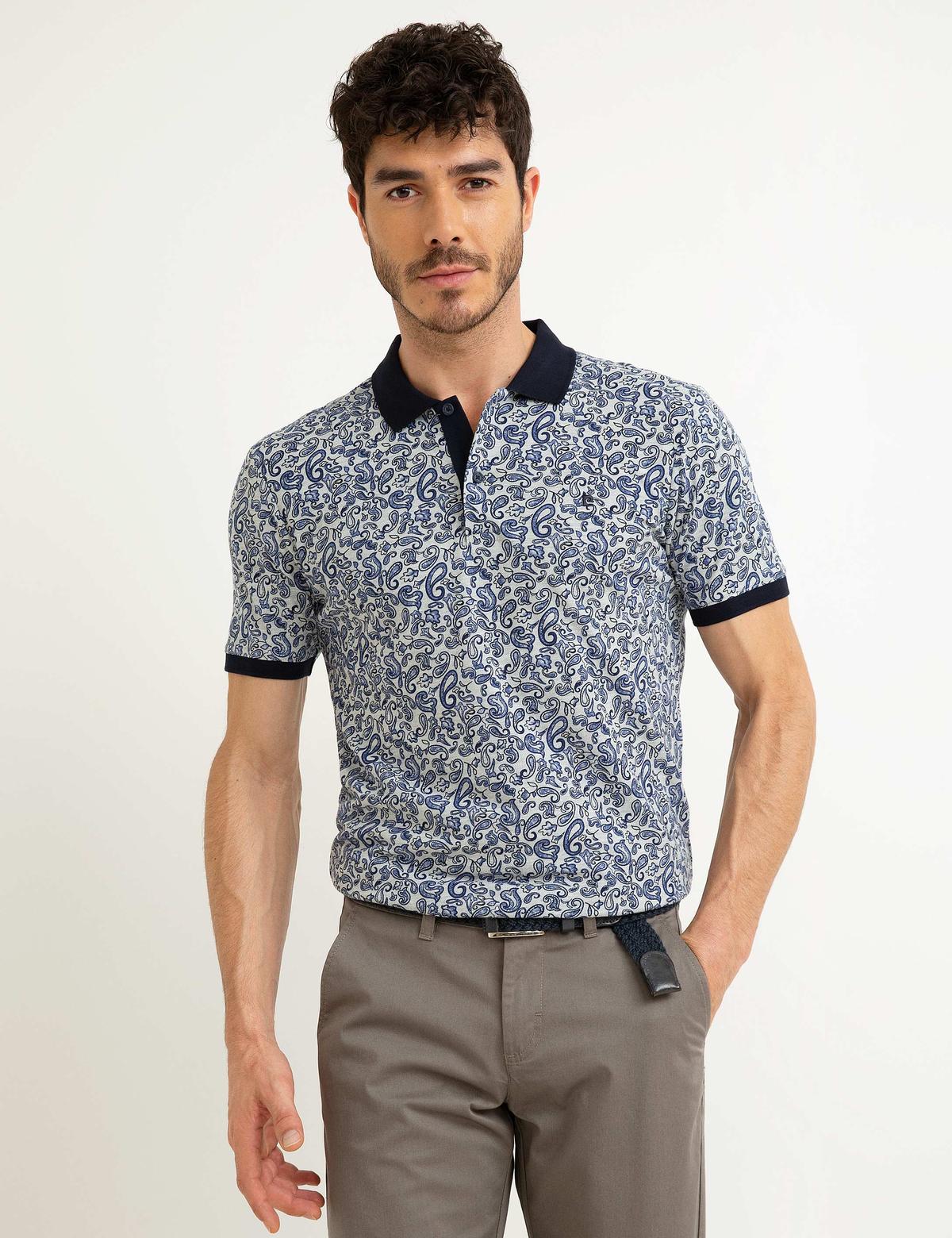 Lacivert Slim Fit Polo Yaka T-Shirt - 50199498006