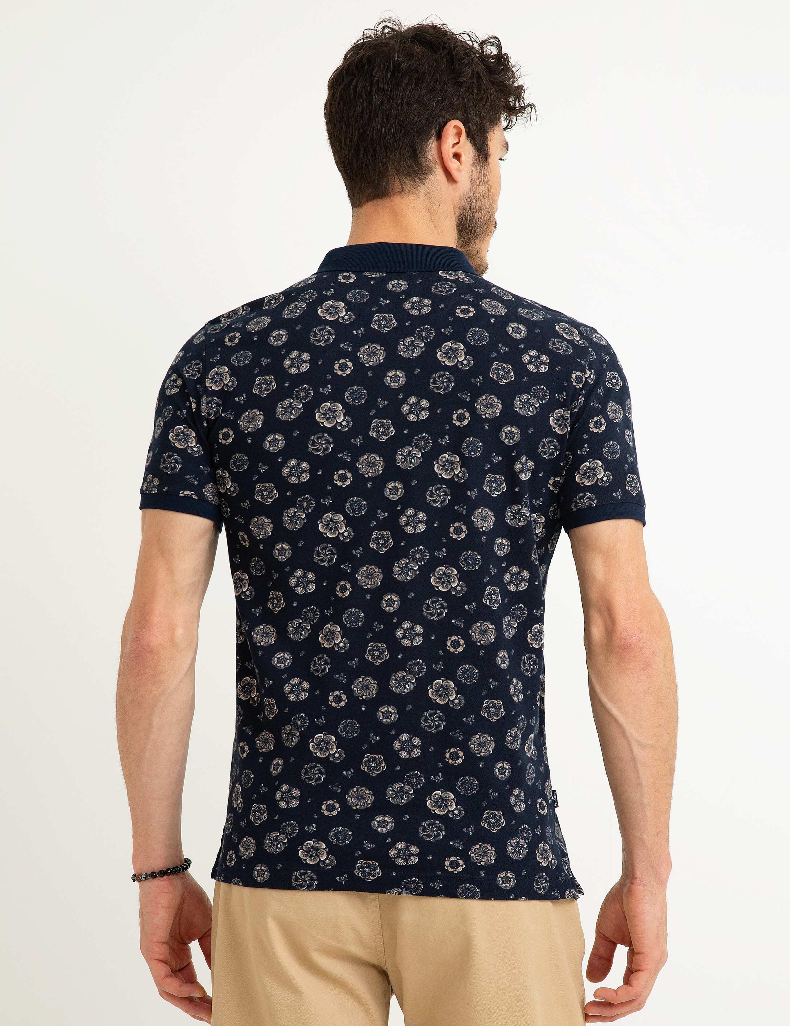 Lacivert Slim Fit Polo Yaka T-Shirt