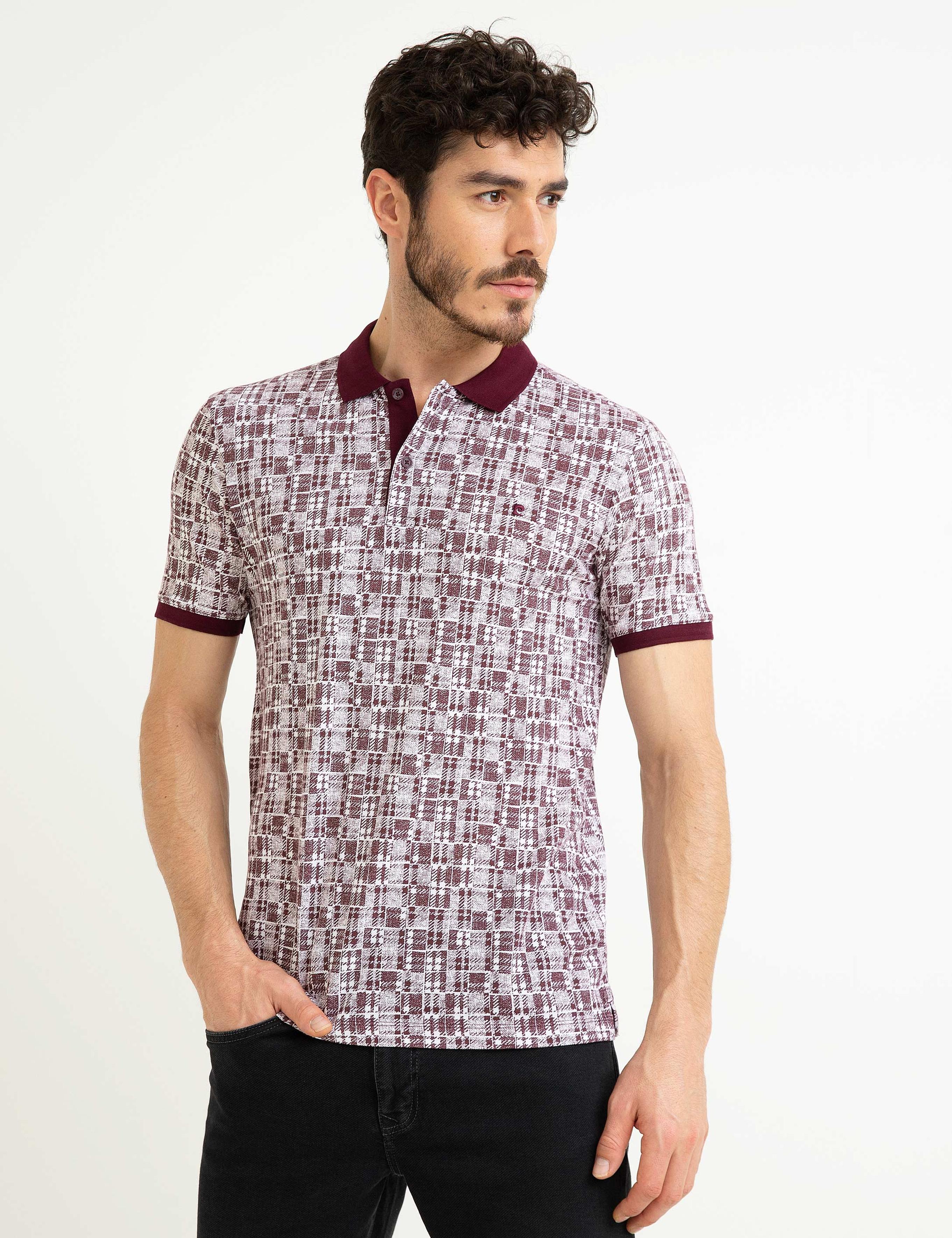 Bordo Slim Fit Polo Yaka Tişört