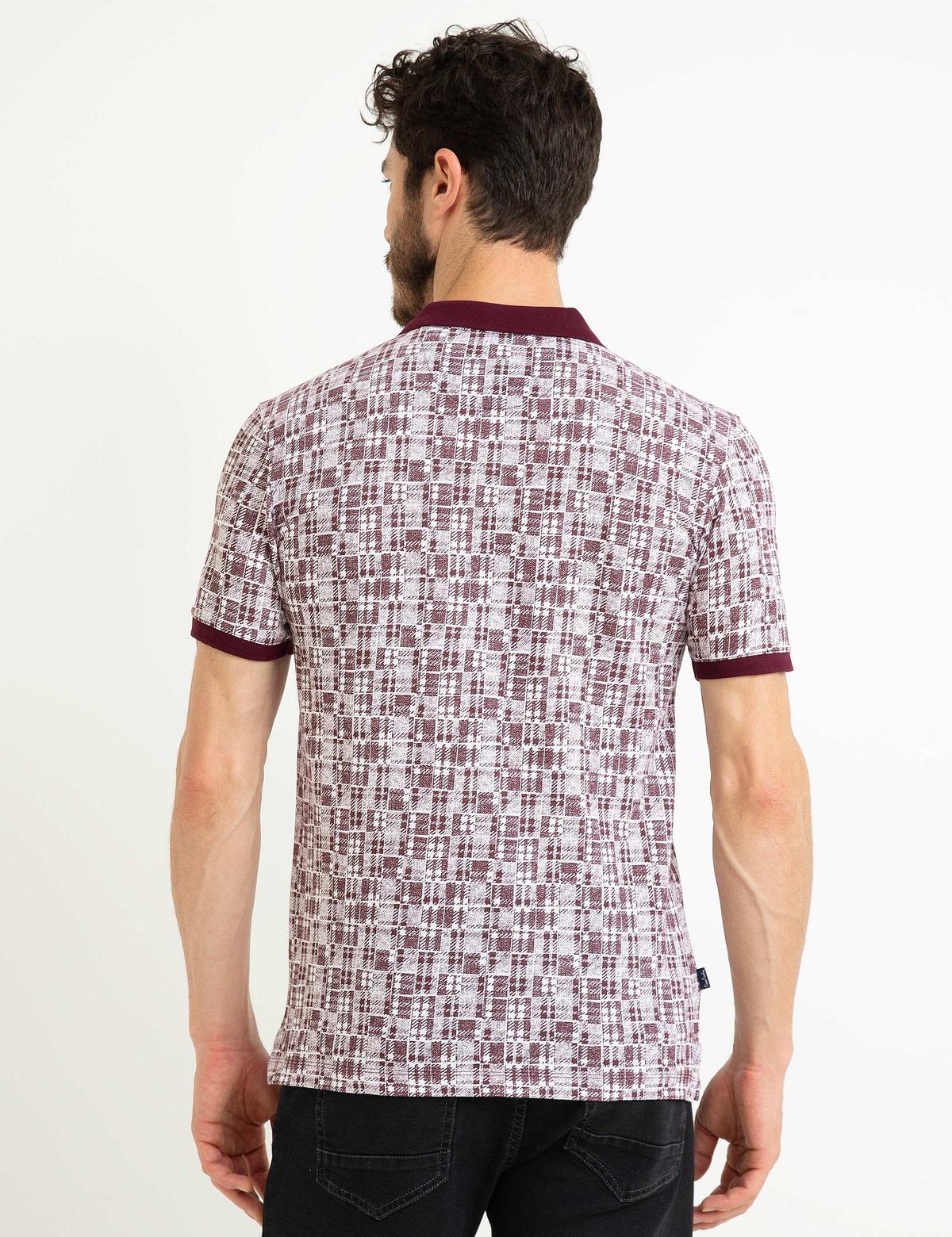 Bordo Slim Fit Polo Yaka Tişört - 50199504007