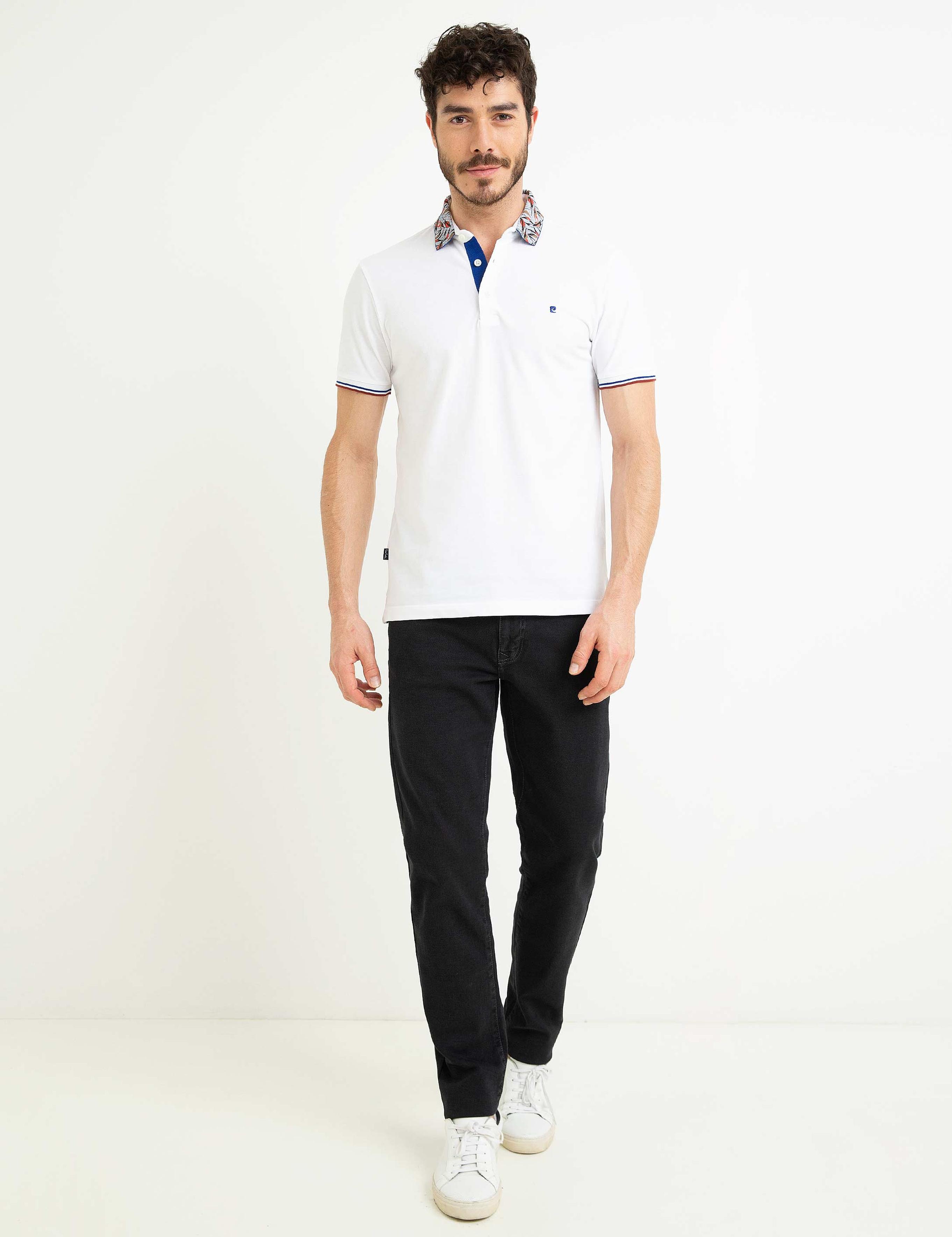 Beyaz Slim Fit Polo Yaka T-Shirt