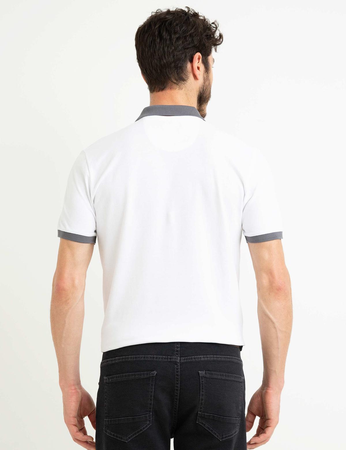 Beyaz Slim Fit Tişört - 50199581001