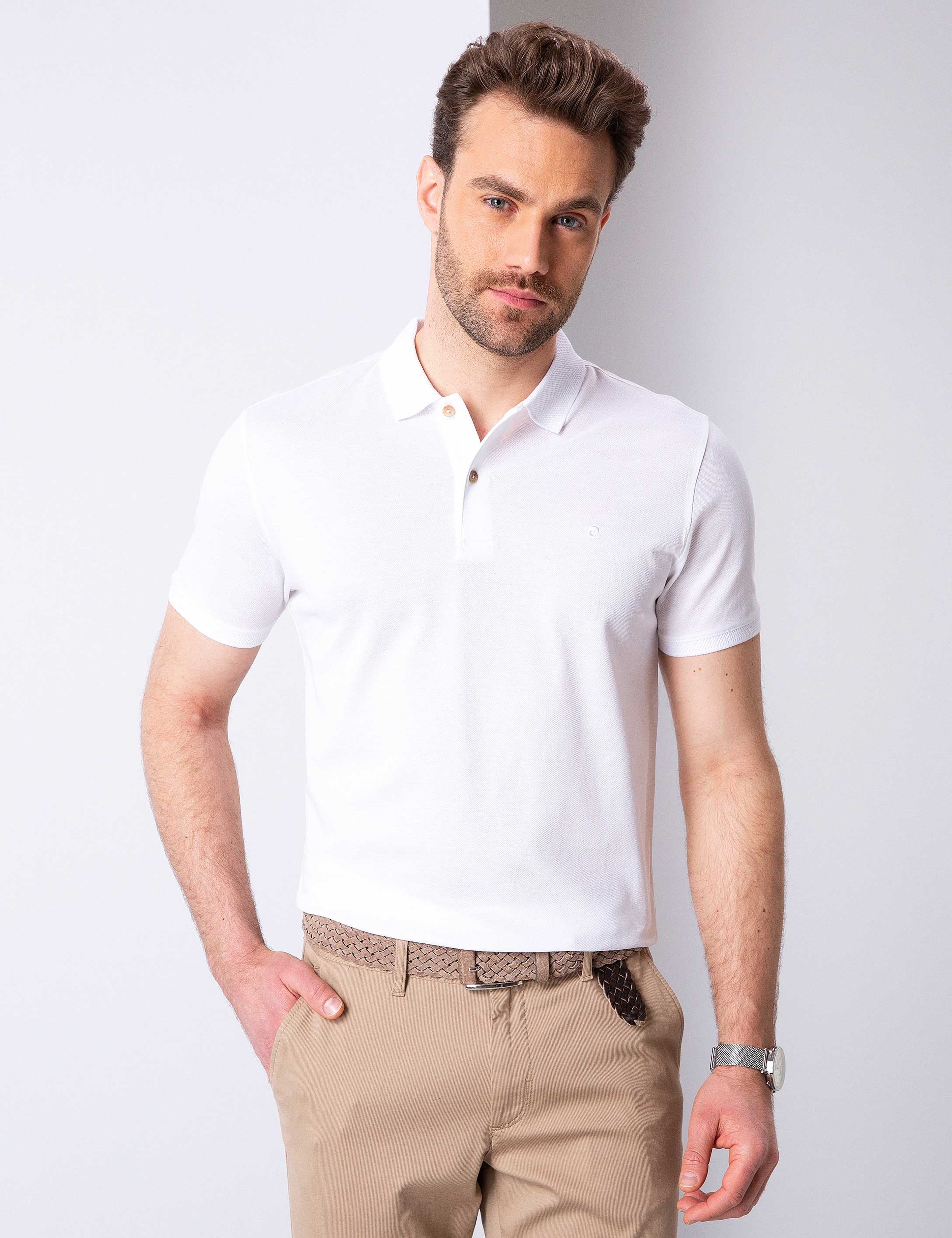 Beyaz Slim Fit Basic Tişört