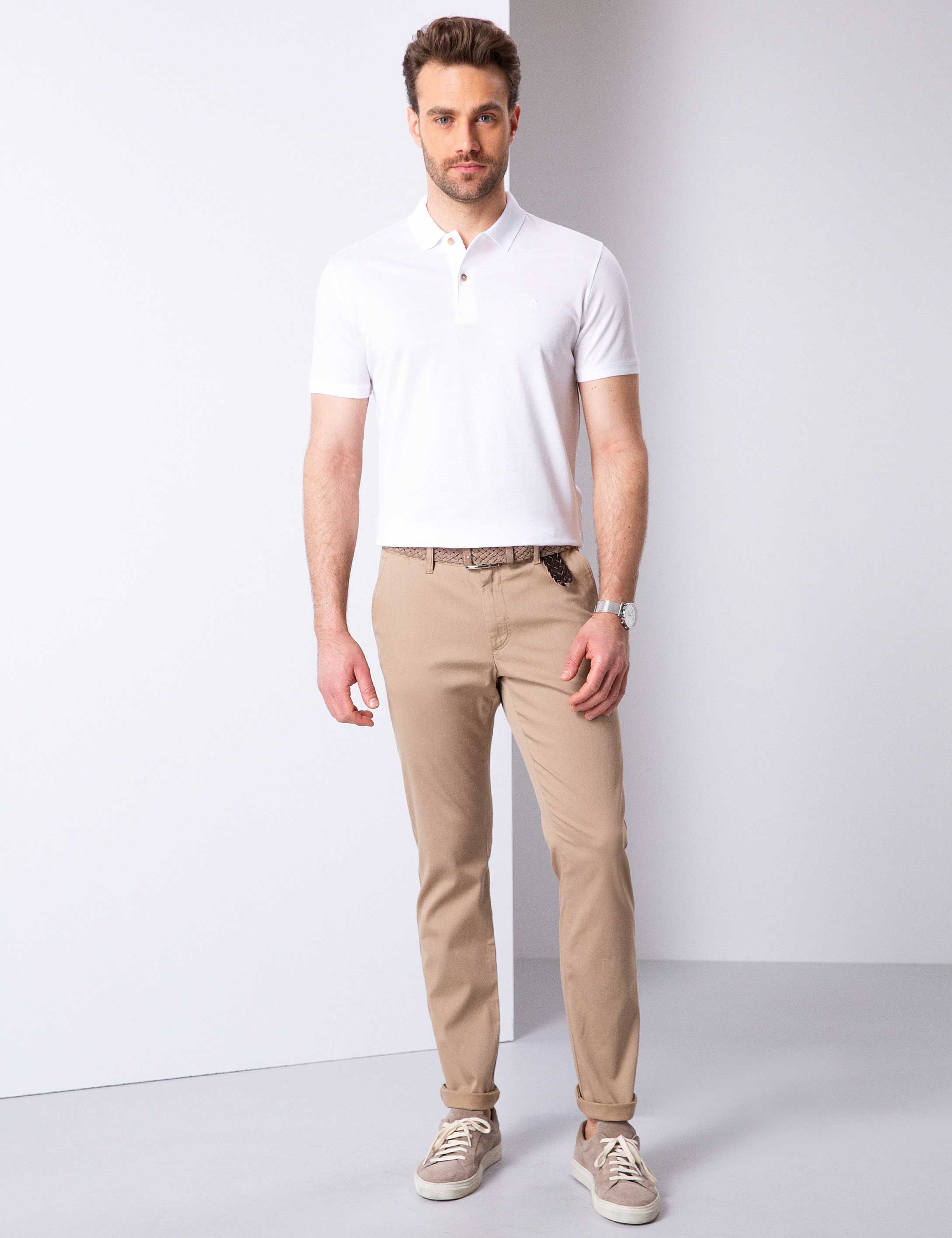 Beyaz Slim Fit Basic Tişört