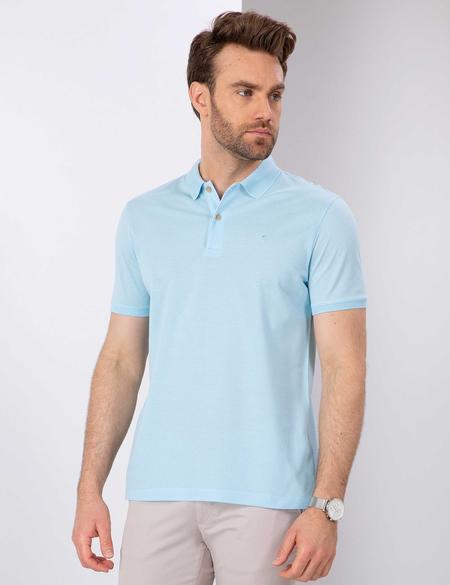 Açık Mavi Slim Fit Basic Tişört - 50199595013