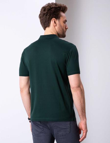 Koyu Yeşil Slim Fit Basic Polo Yaka T-Shirt - 50199595084
