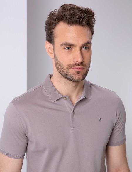 Gri Slim Fit Basic Polo Yaka T-Shirt - 50199595101