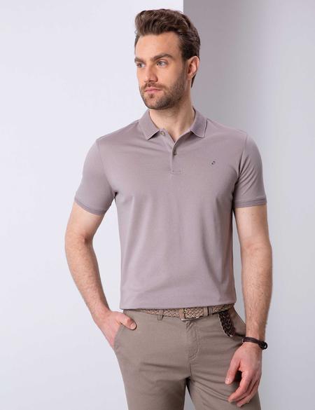 Gri Slim Fit Basic Polo Yaka T-Shirt - 50199595101