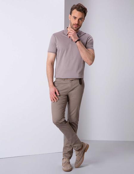 Gri Slim Fit Basic Polo Yaka T-Shirt - 50199595101