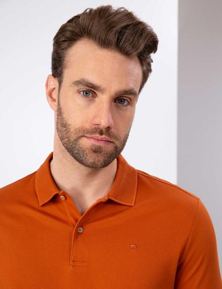 Turuncu Slim Fit Basic Polo Yaka T-Shirt - 50199595124