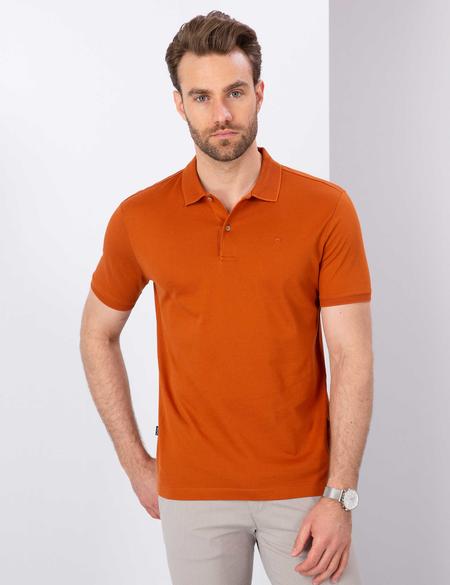 Turuncu Slim Fit Basic Polo Yaka T-Shirt - 50199595124