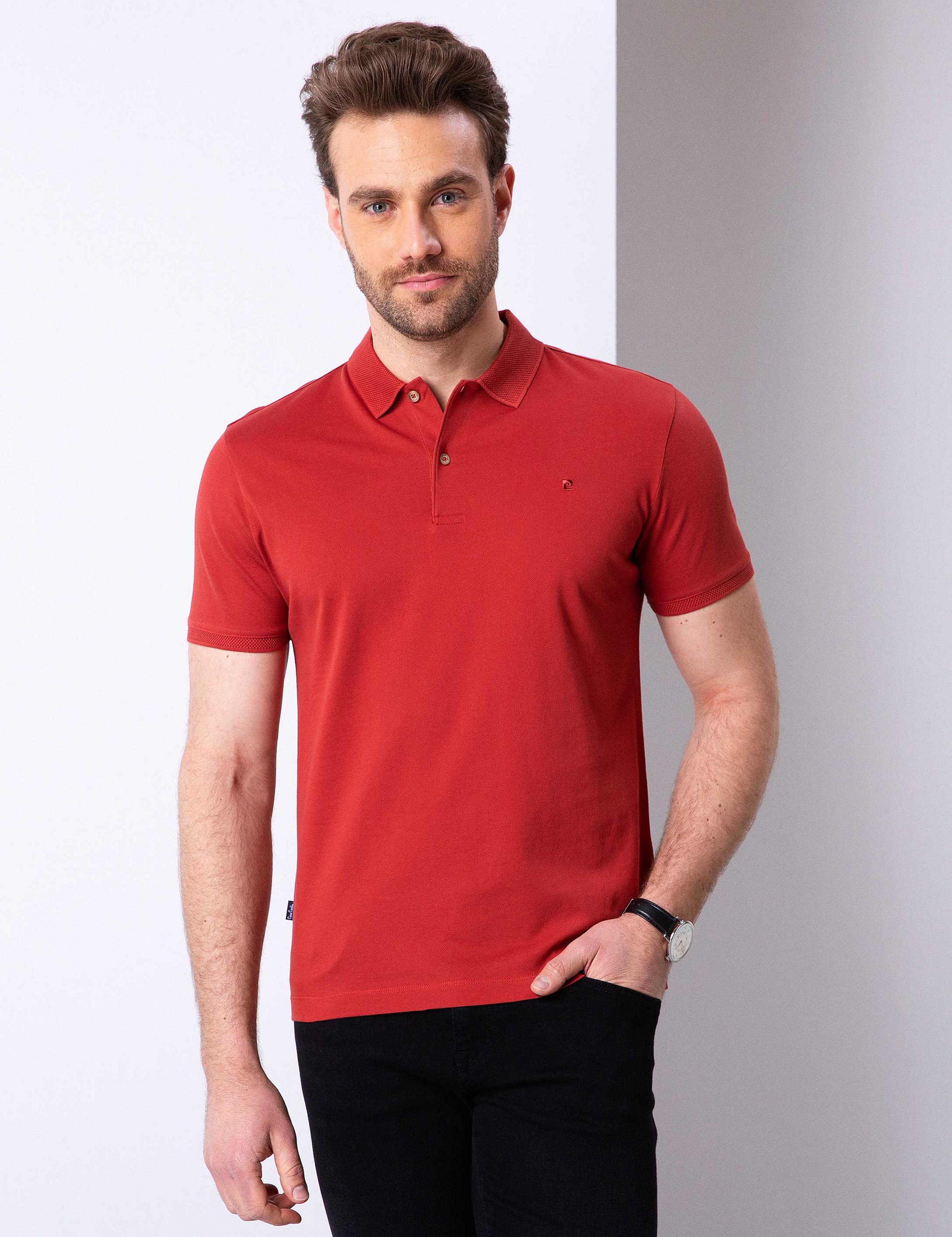 Kiremit Slim Fit Basic Polo Yaka T-Shirt