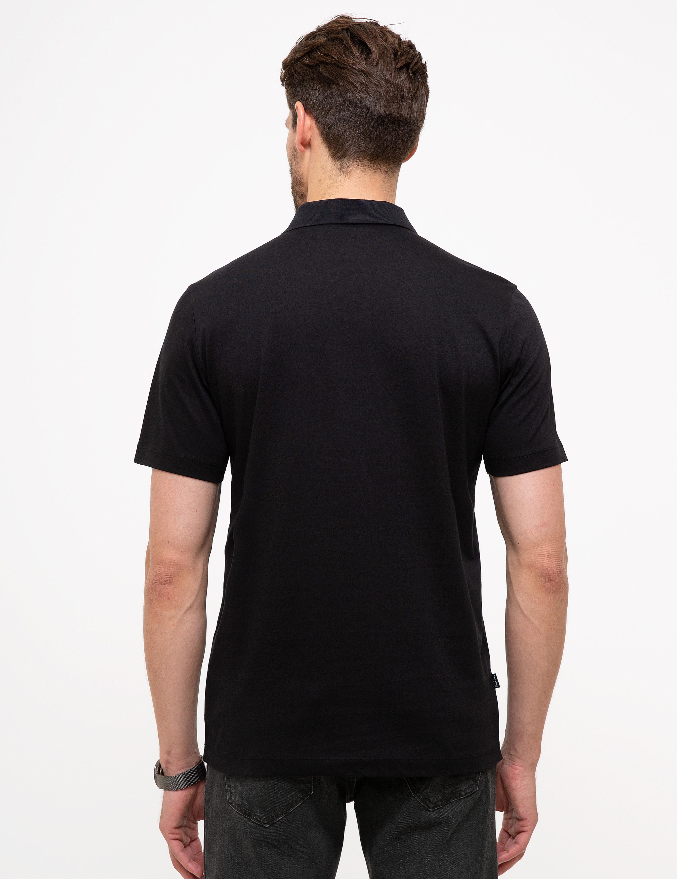 Siyah Regular Fit Basic Polo Yaka T-Shirt