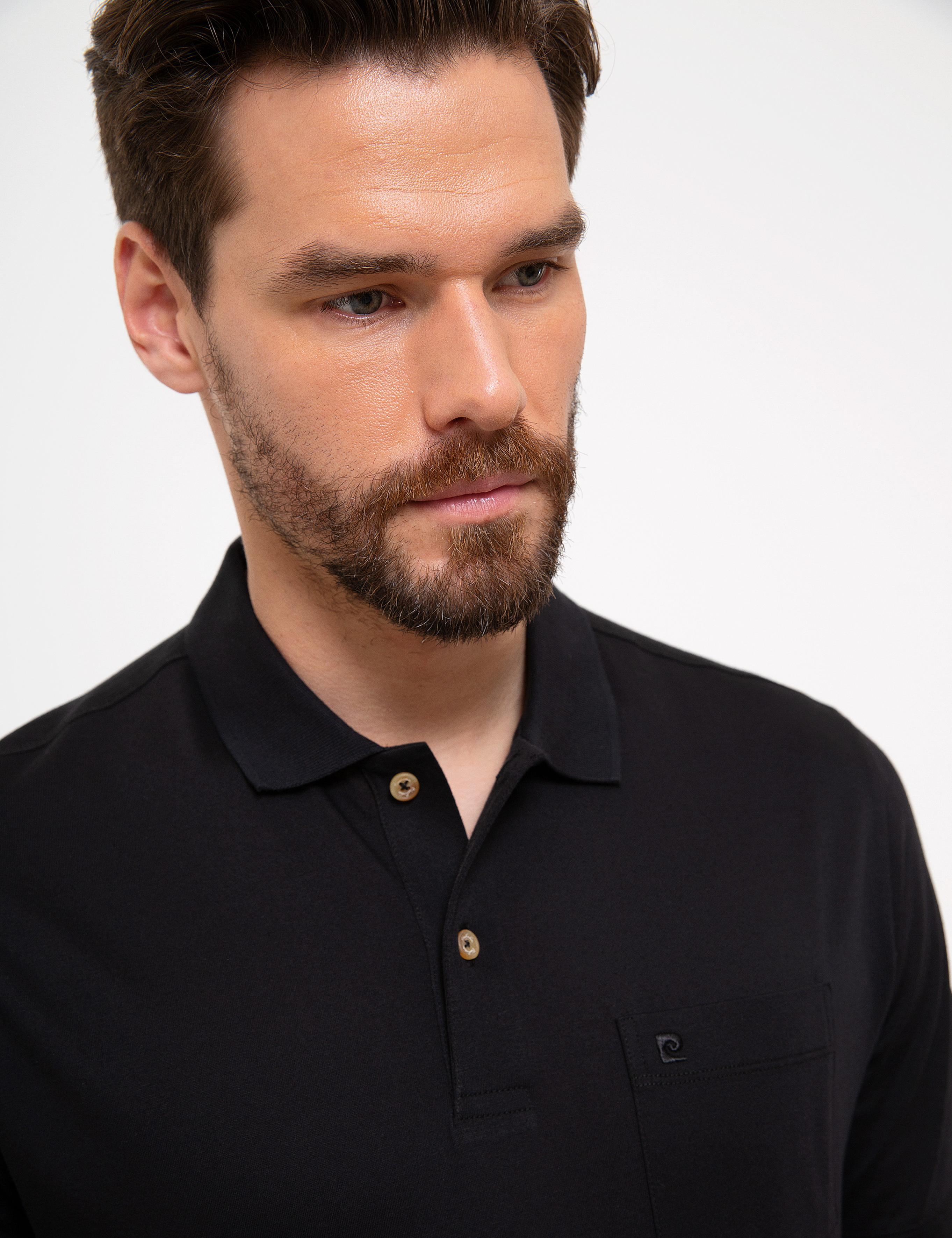 Siyah Regular Fit Basic Polo Yaka T-Shirt