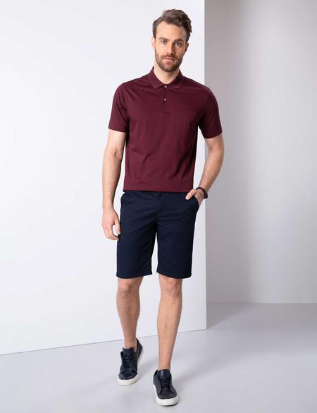 Bordo Regular Fit Polo Yaka Merserize Tişört - 50199597033