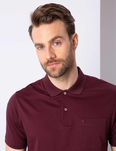 Bordo Regular Fit Polo Yaka Merserize Tişört - 50199597033
