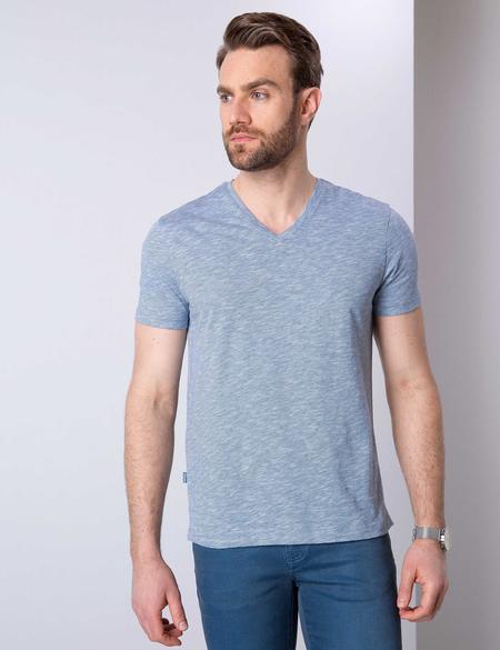 Mavi Slim Fit V Yaka Tişört - 50199638015