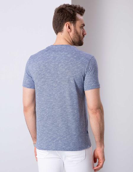 Lacivert Slim Fit V Yaka Tişört - 50199638053